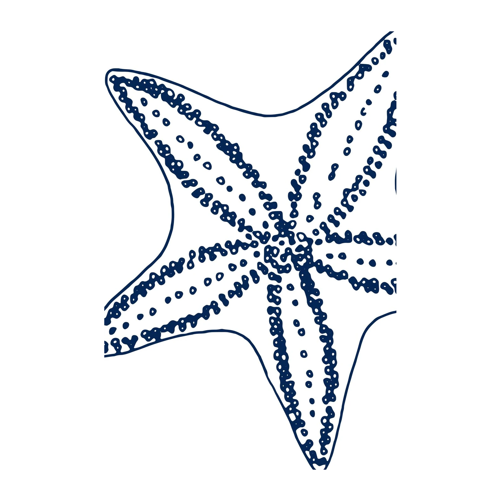 Navy Starfish Coastal Art Wall Art