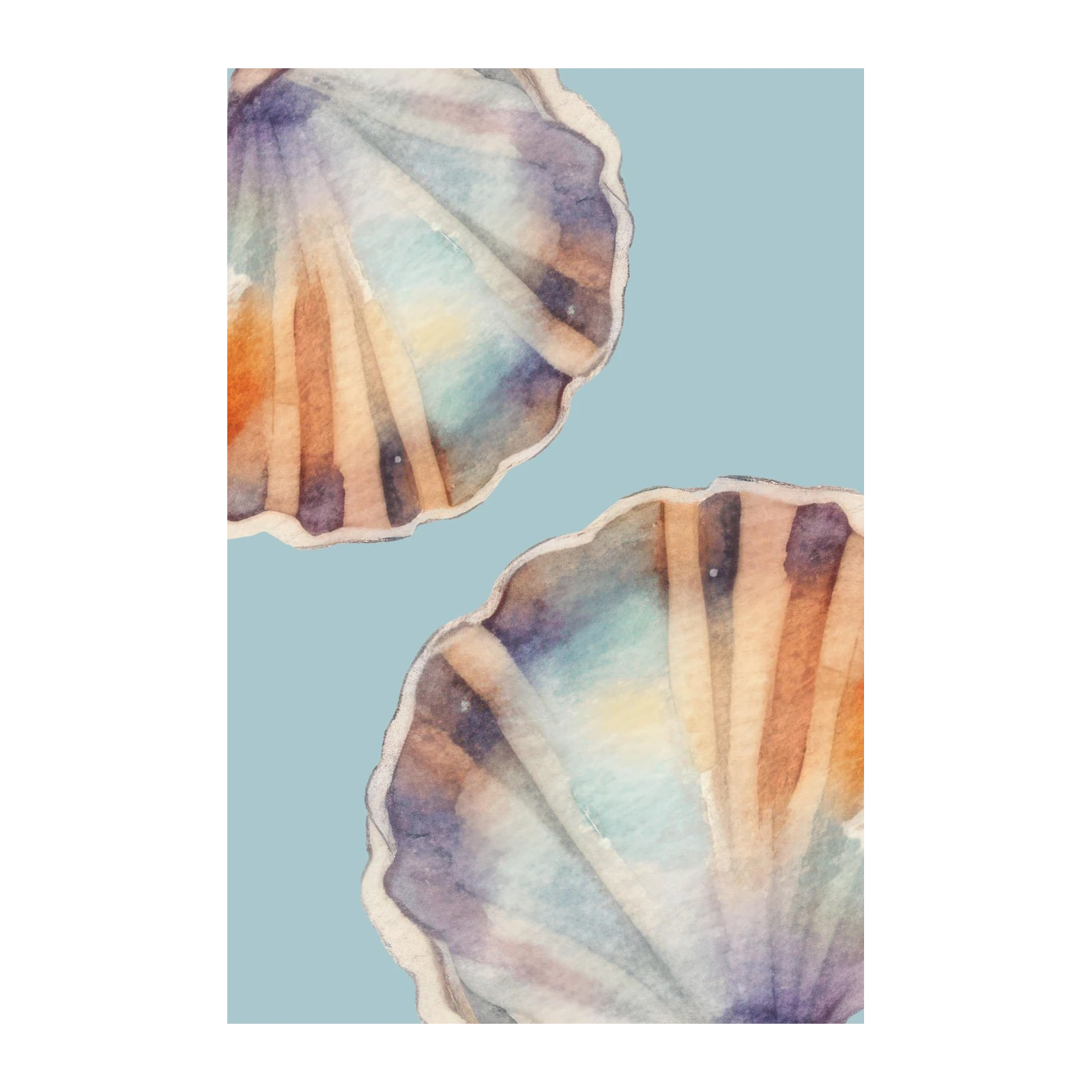 Watercolor Seashell Duo Wall Art