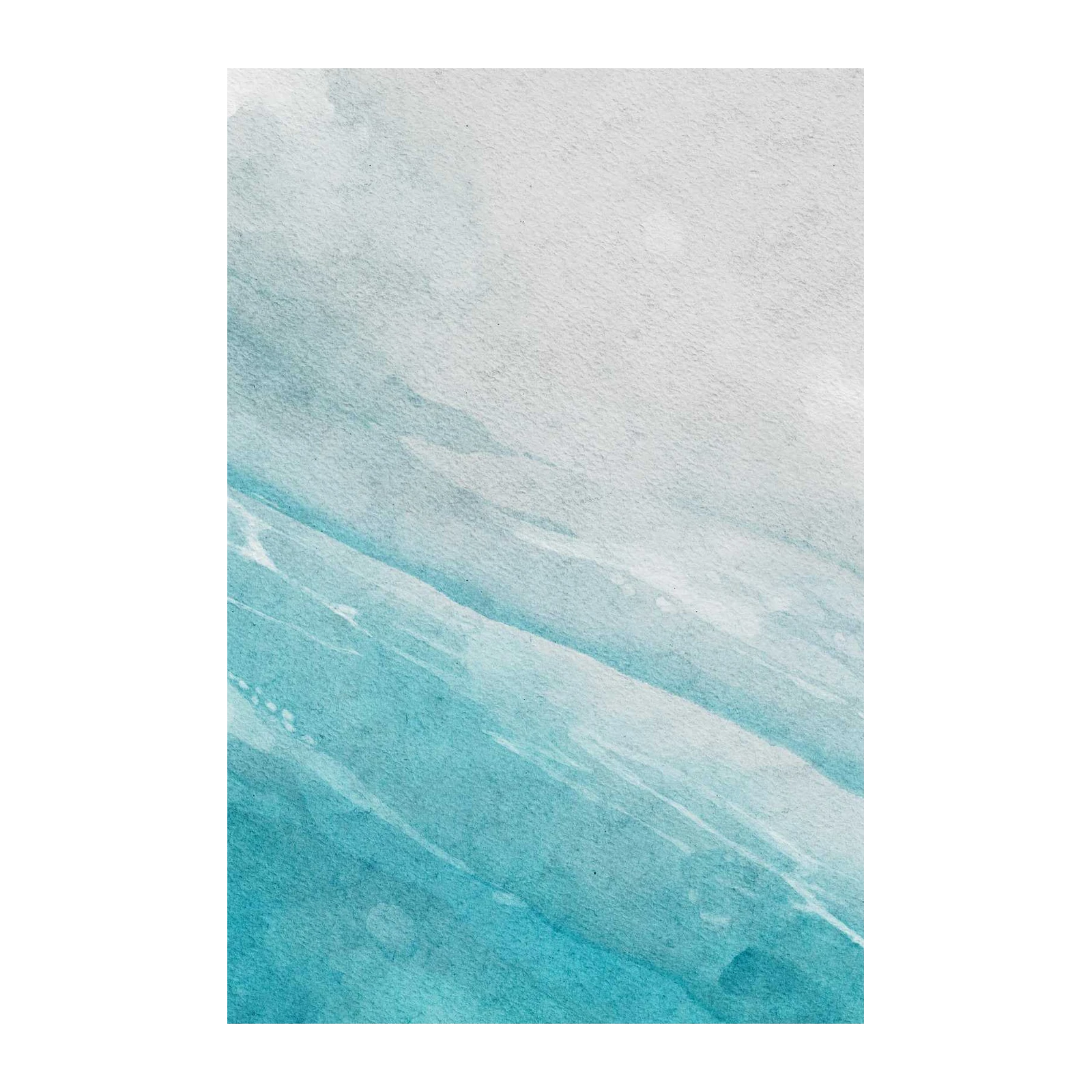 Serene Aqua Waves Watercolor Wall Art