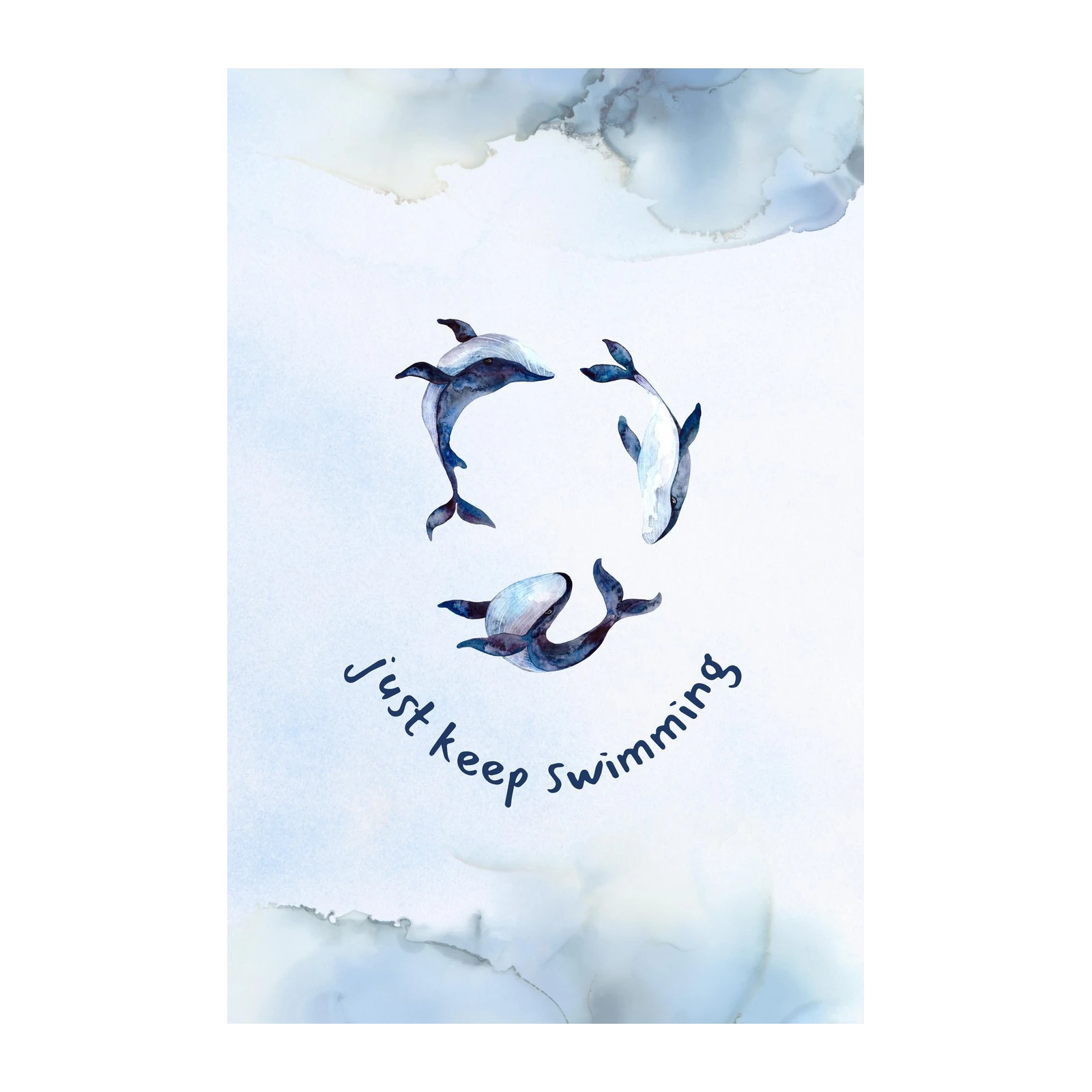 Whimsical Whale & Dolphin Art Wall Art