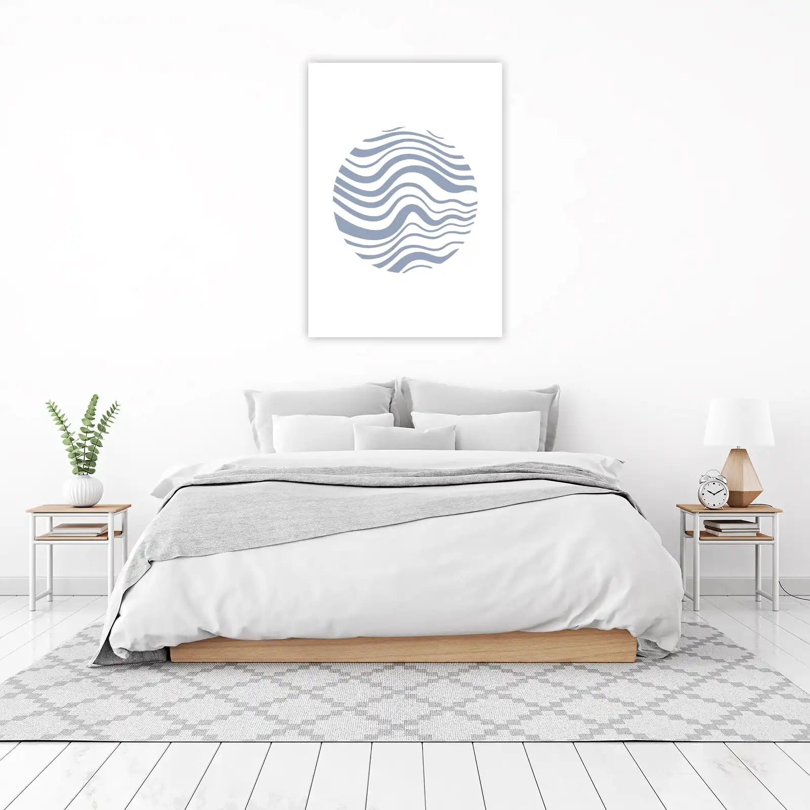 Modern Blue Wave Abstract Art Wall Art