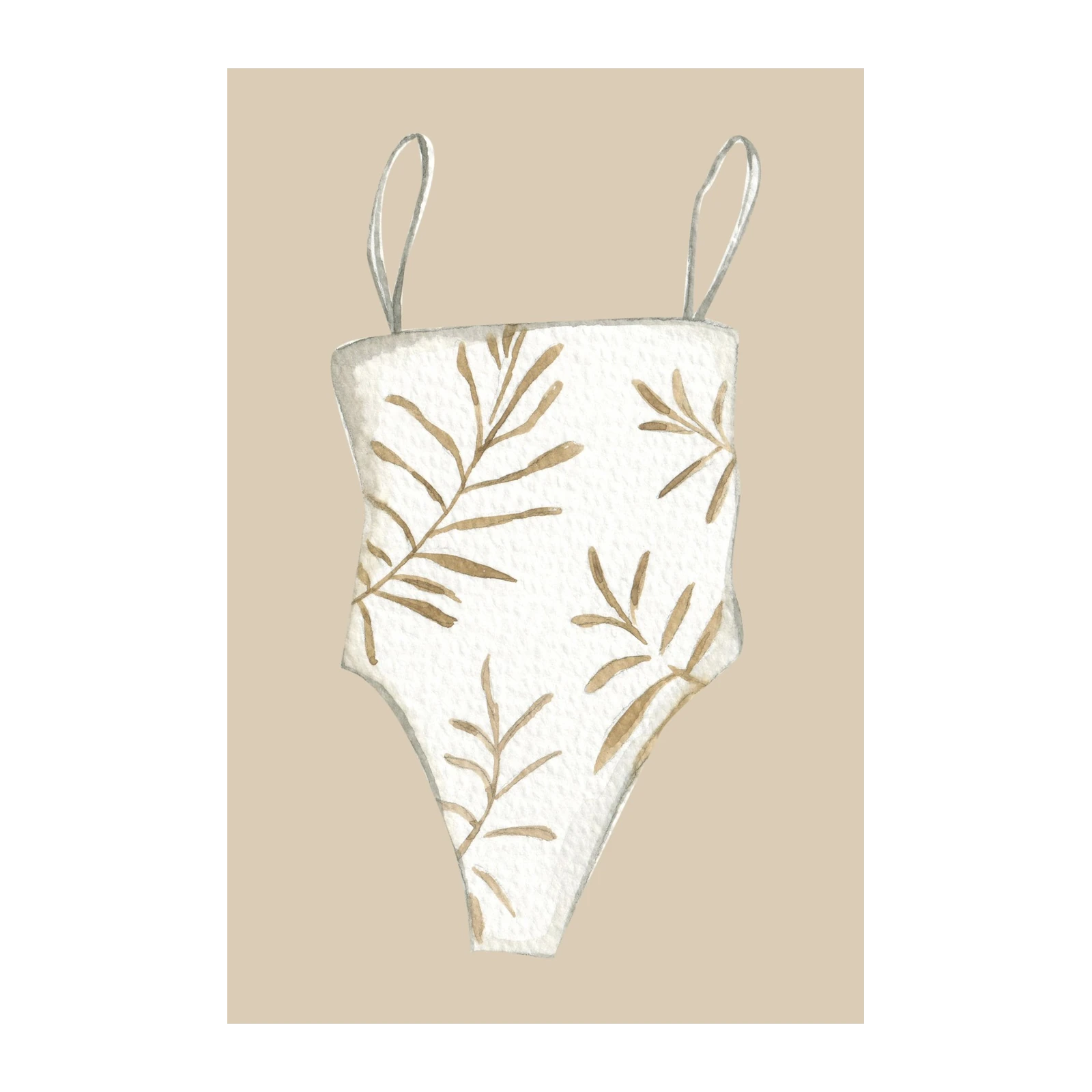 Boho Botanical One-Piece Swimsuit Wall Art