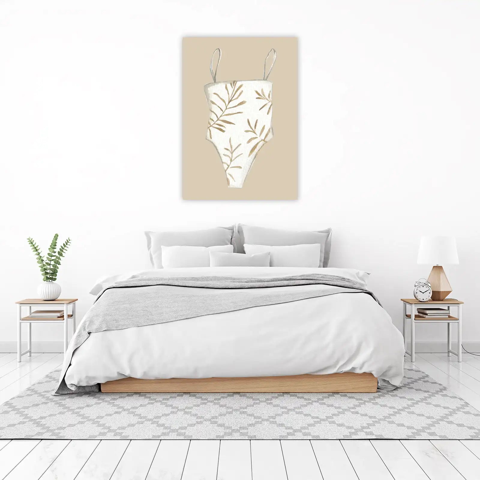 Boho Botanical One-Piece Swimsuit Wall Art