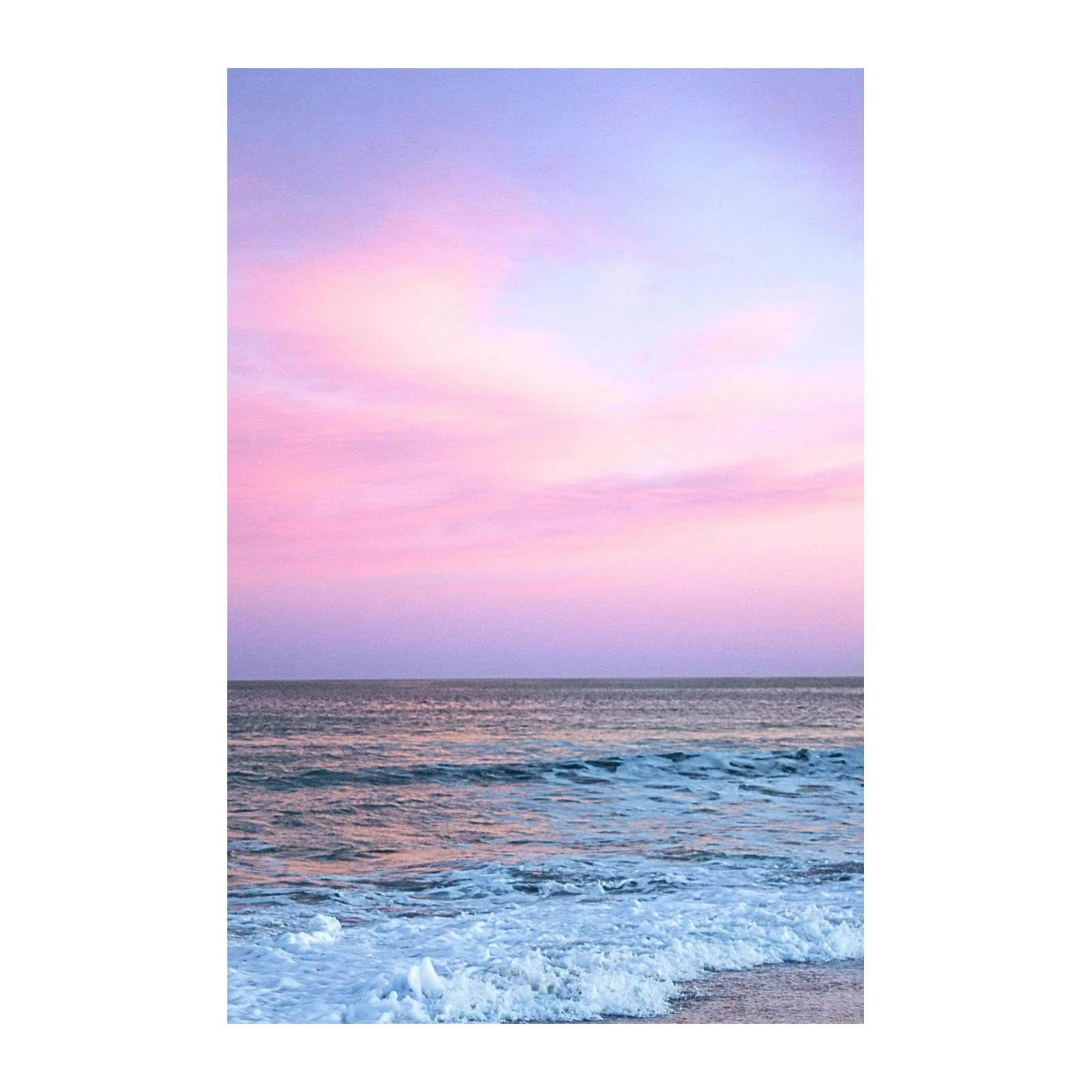 Pastel Sunset Ocean Waves Wall Art