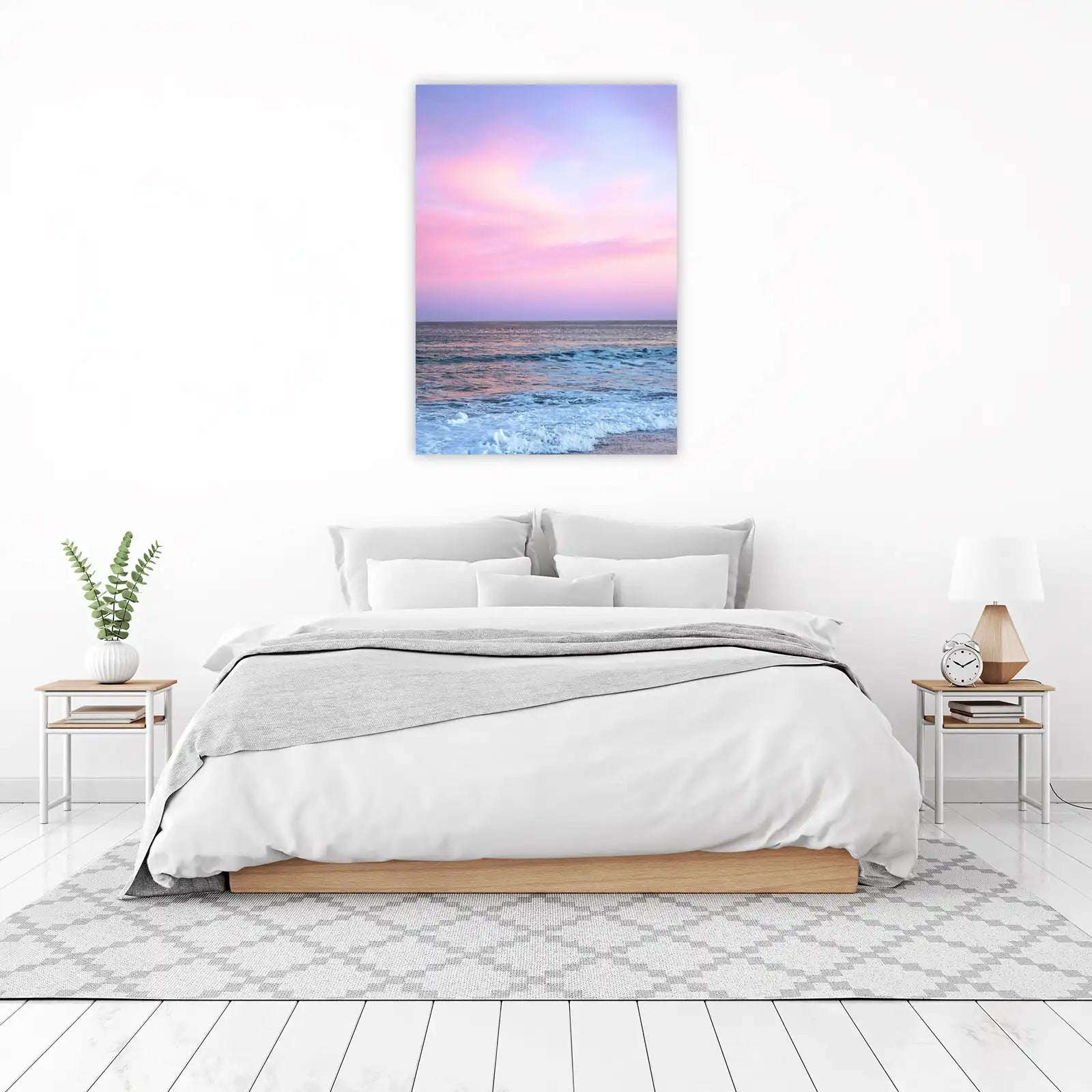 Pastel Sunset Ocean Waves Wall Art