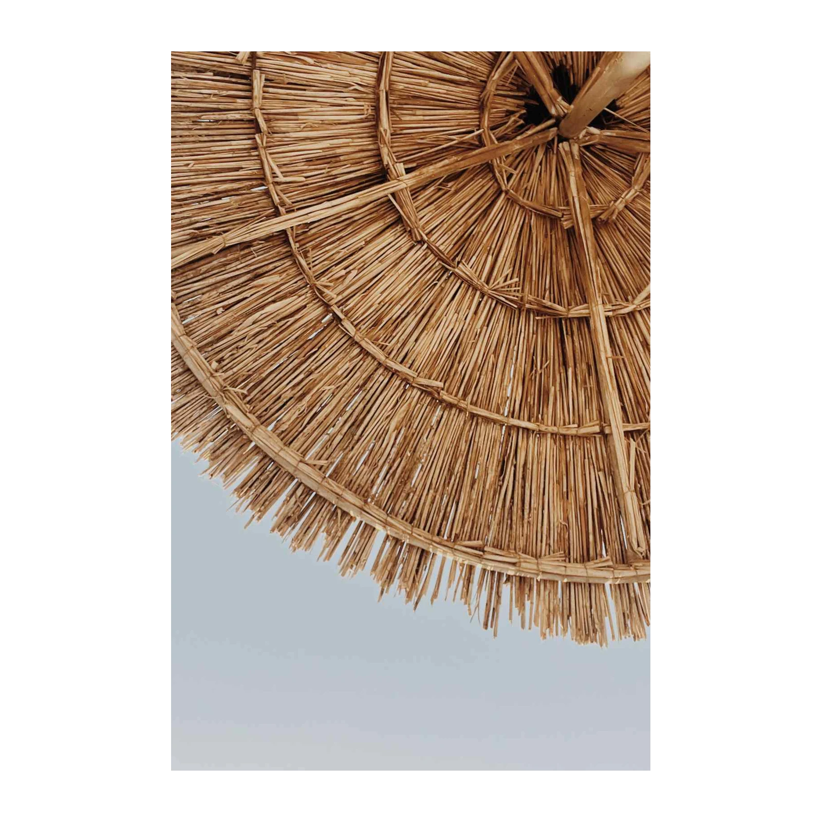 Boho Beach Umbrella Straw Texture Wall Art