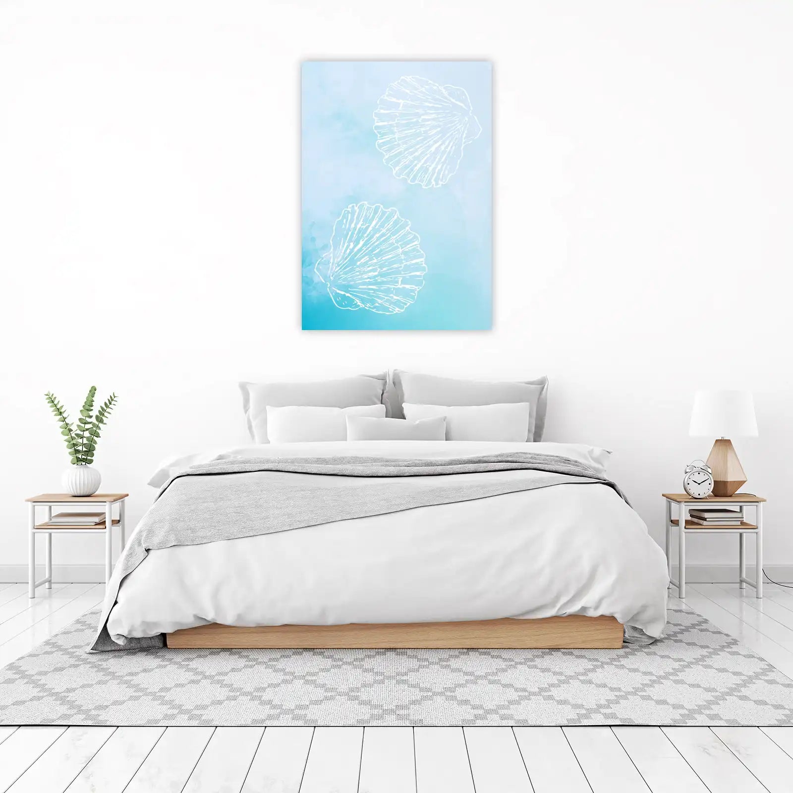 Coastal Scallop Seashell Duo Wall Art
