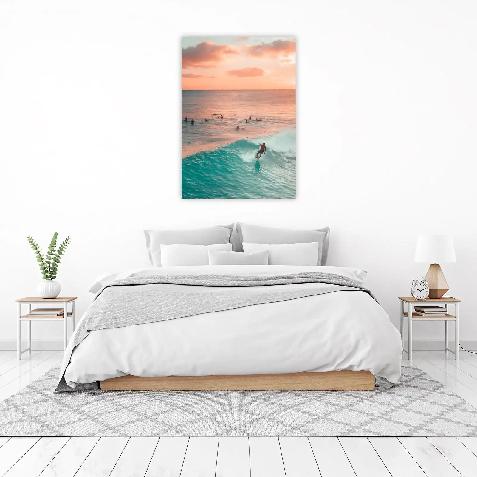 Surfing Sunset Ocean Wall Art