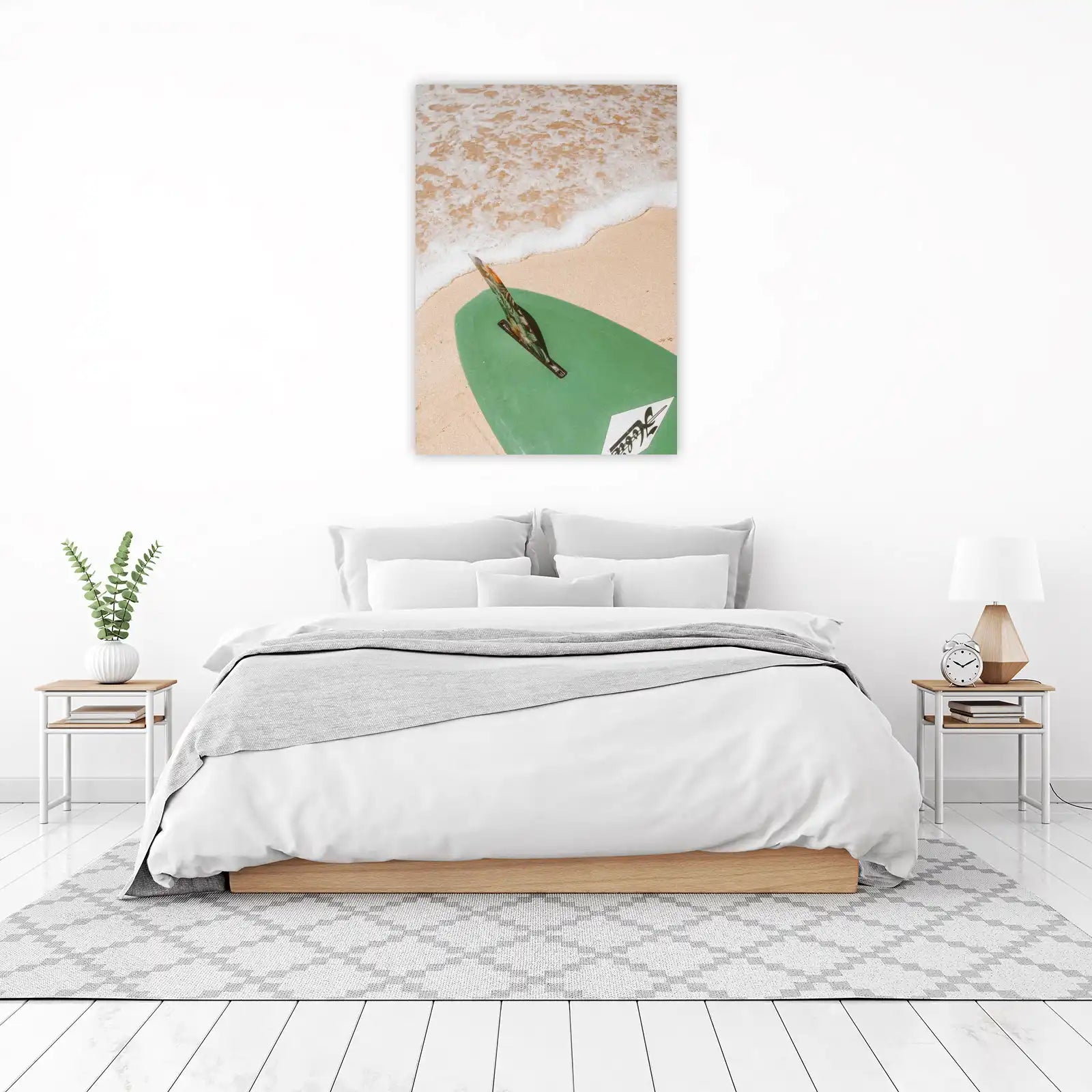 Ocean Breeze Surfboard Palm Fin Wall Art