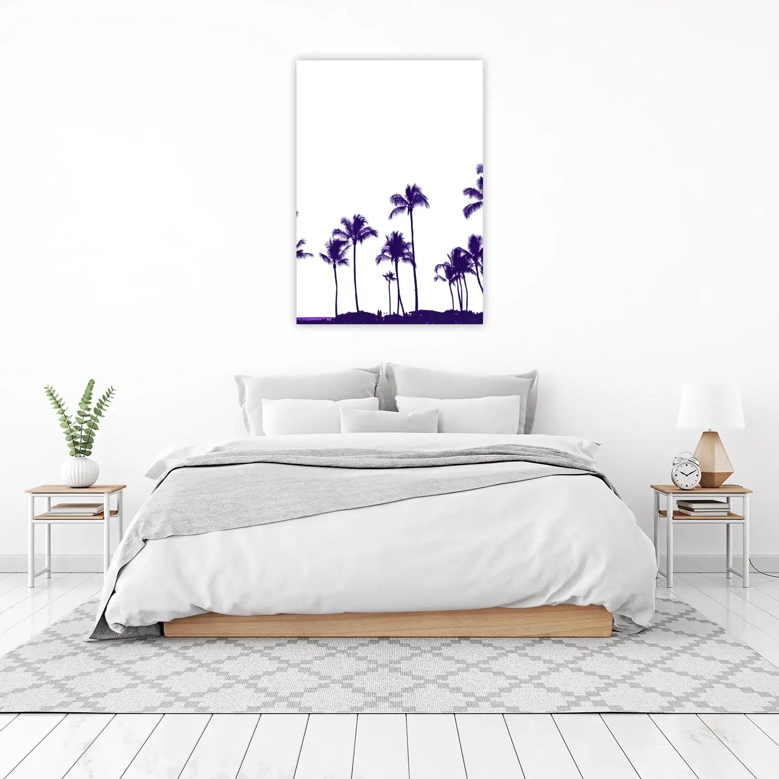 Vibrant Purple Palm Silhouette Wall Art