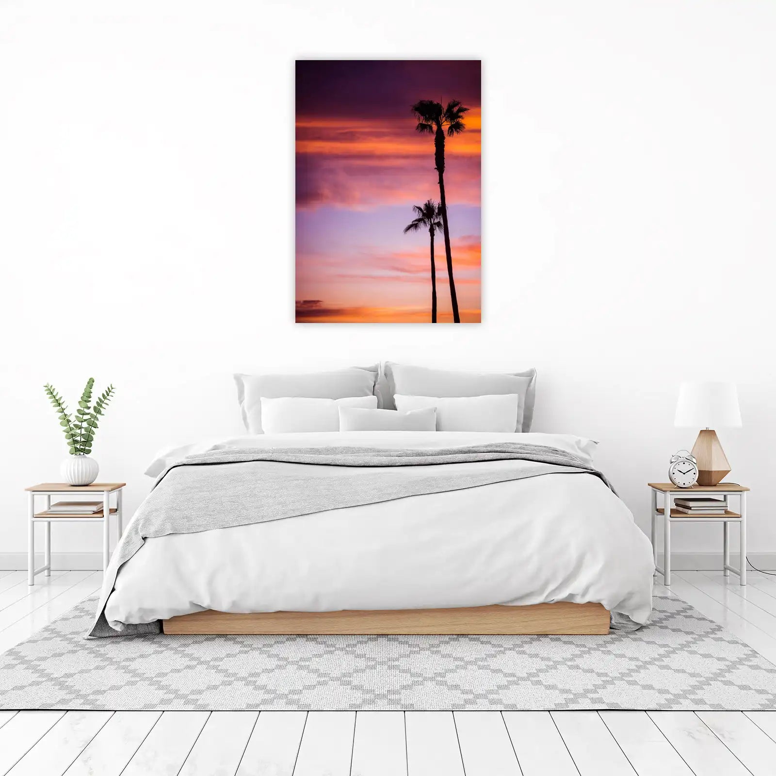 Tropical Sunset Palm Trees Wall Art