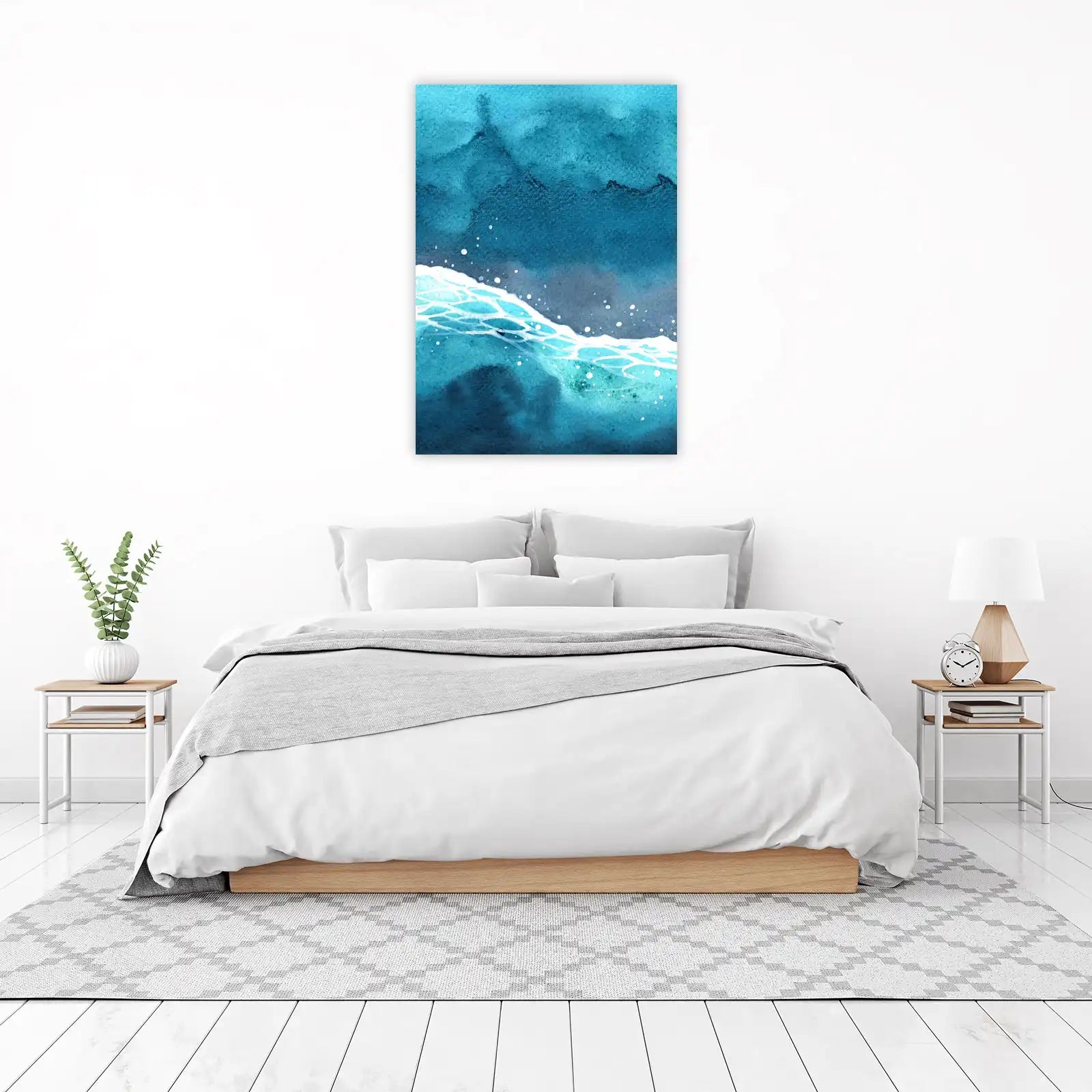 Ocean Wave Abstract Watercolor Wall Art