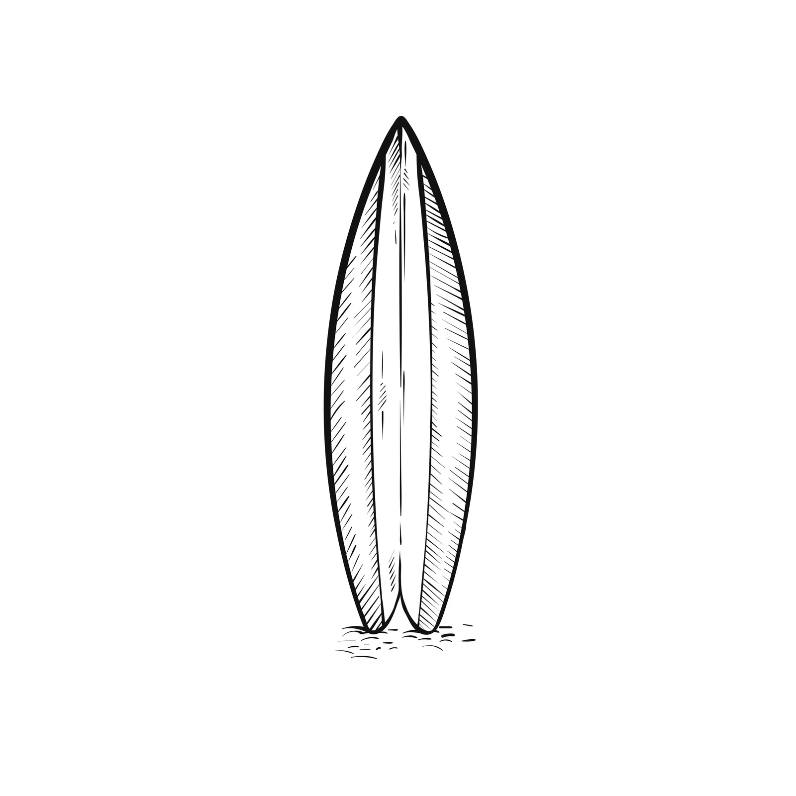 Retro Surfboard Sketch Minimalist Wall Art