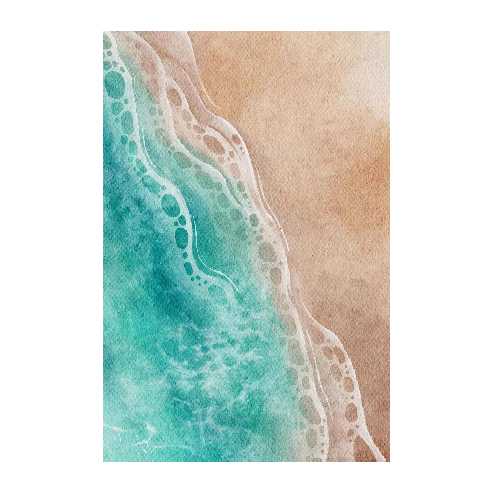 Turquoise Ocean Wave & Sand Beach Wall Art