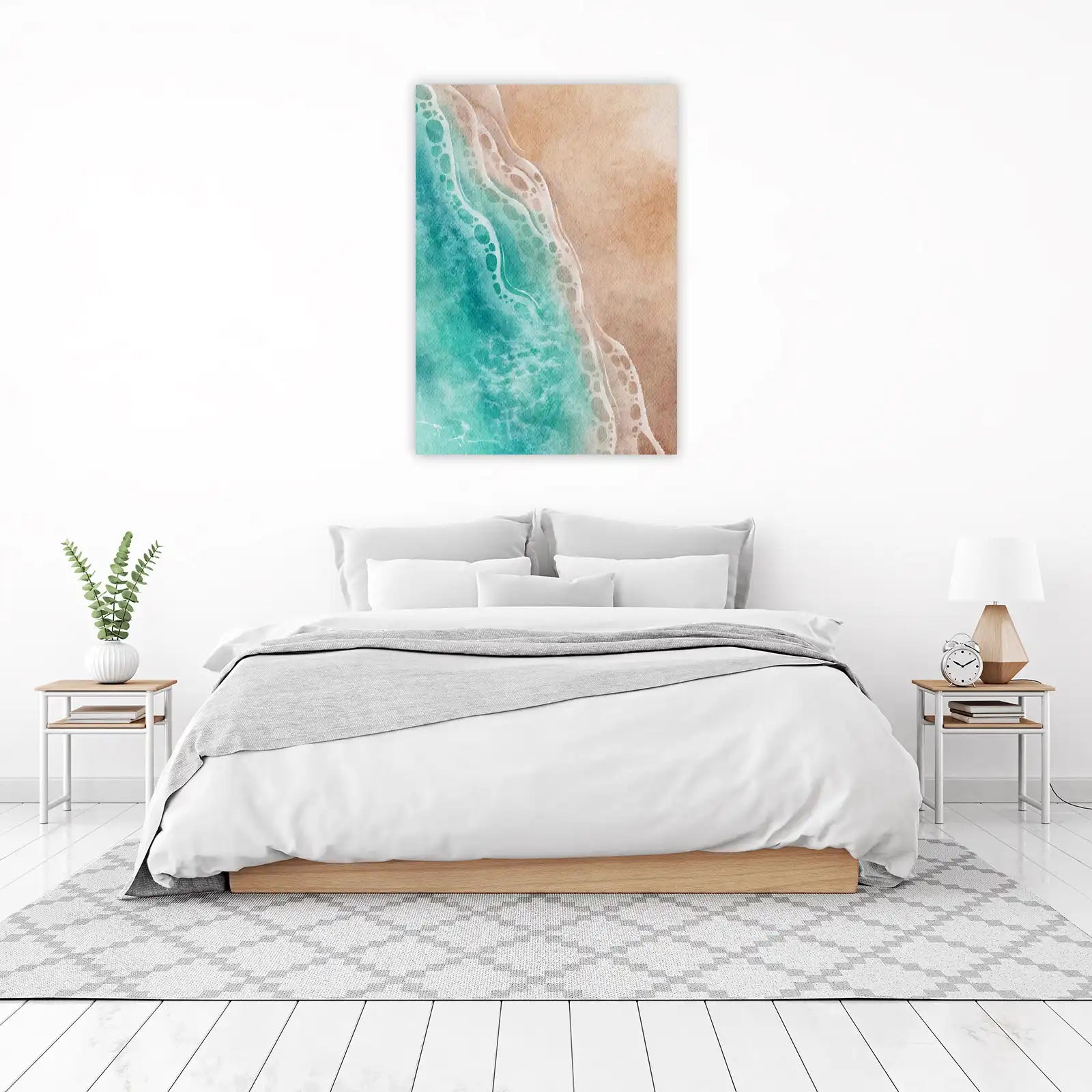 Turquoise Ocean Wave & Sand Beach Wall Art