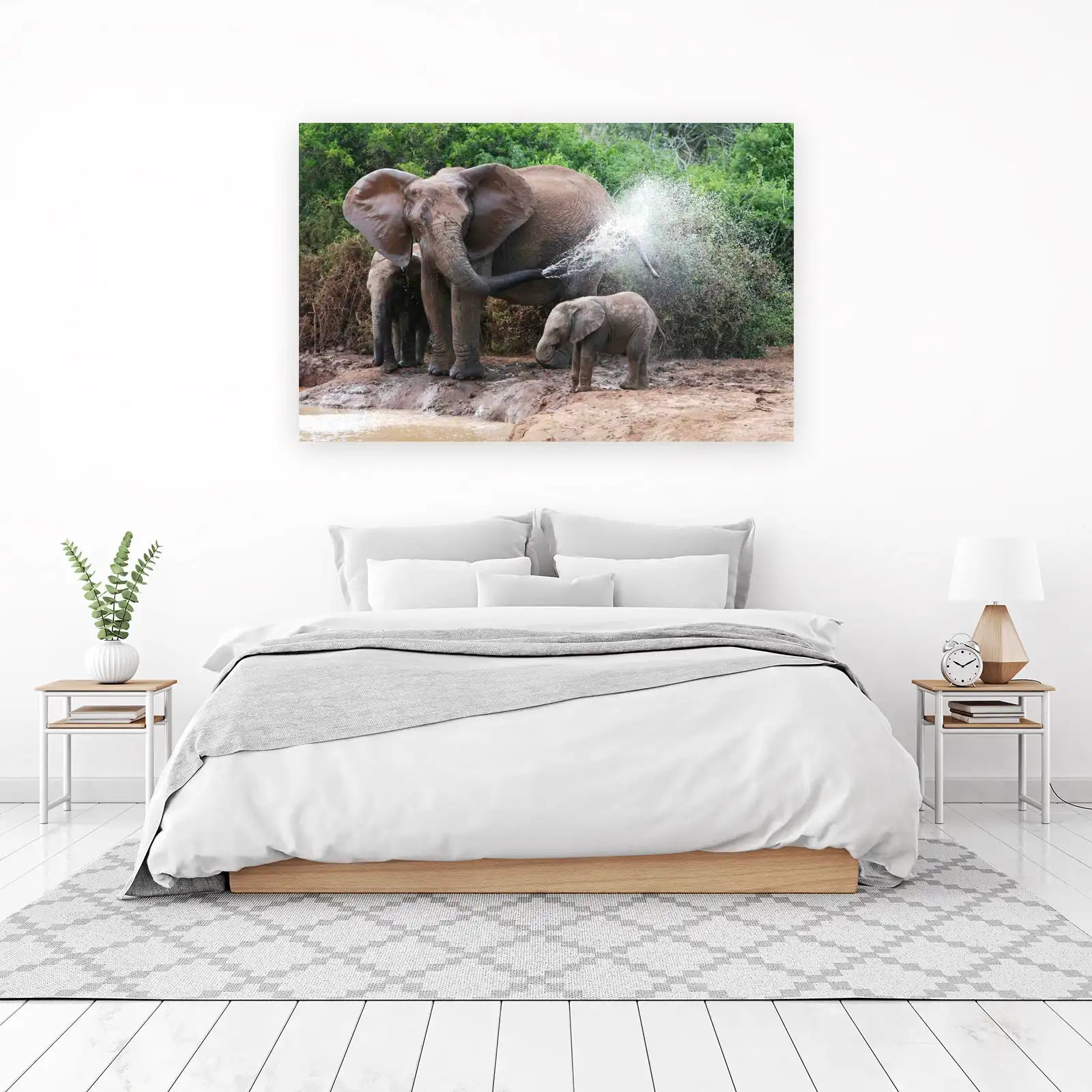 Majestic Elephant Family Splash Wall Art