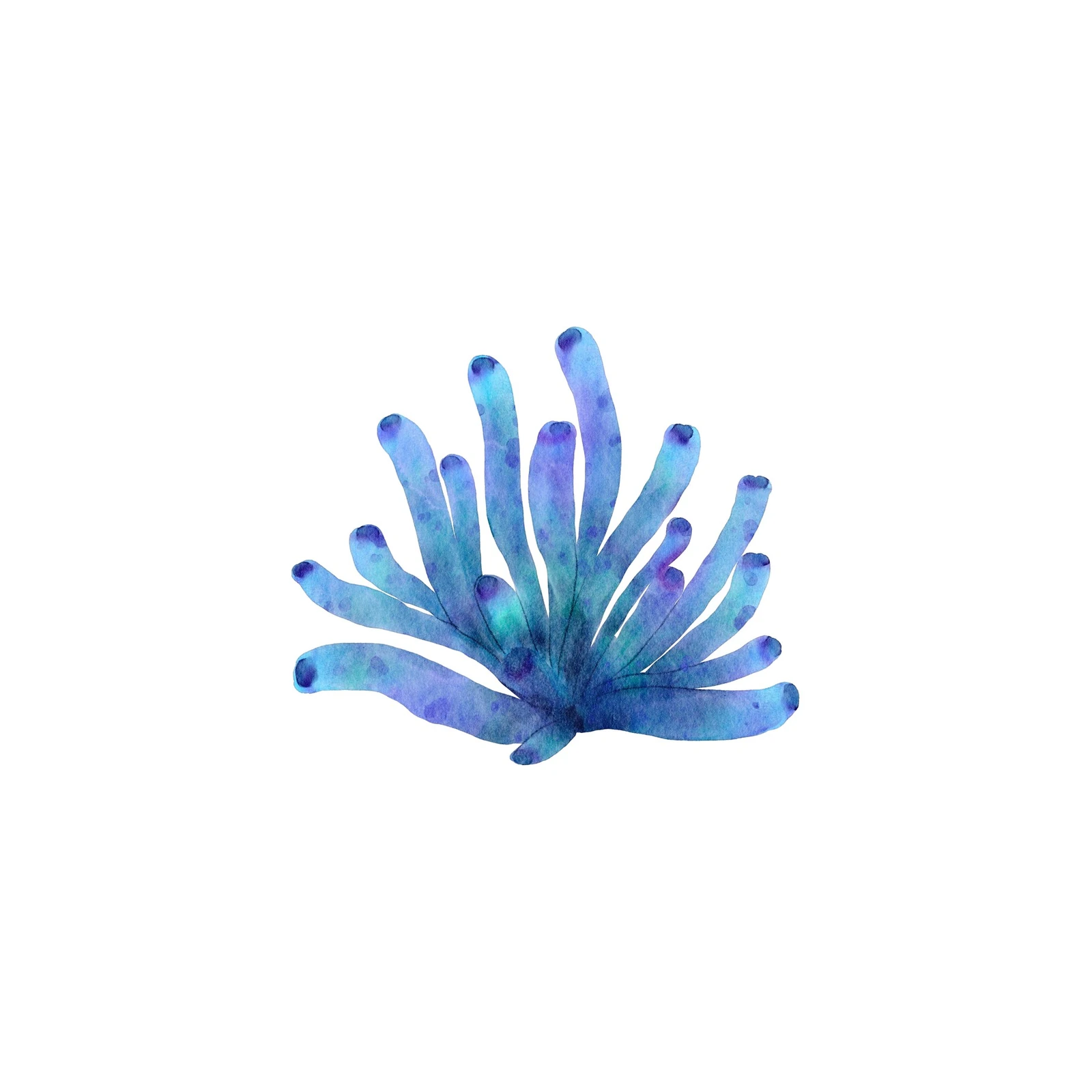 Vibrant Blue Coral Watercolor Wall Art