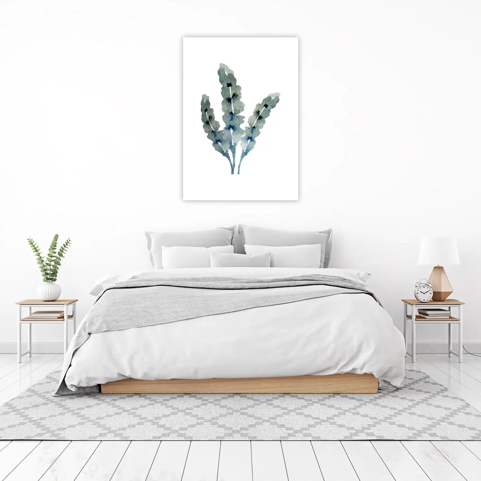 Abstract Blue Green Botanical Wall Art