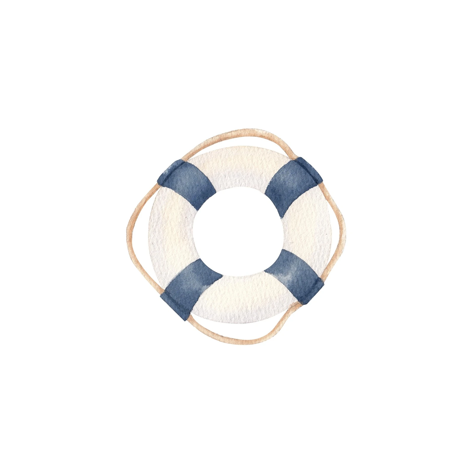 Nautical Lifebuoy Watercolor Wall Art