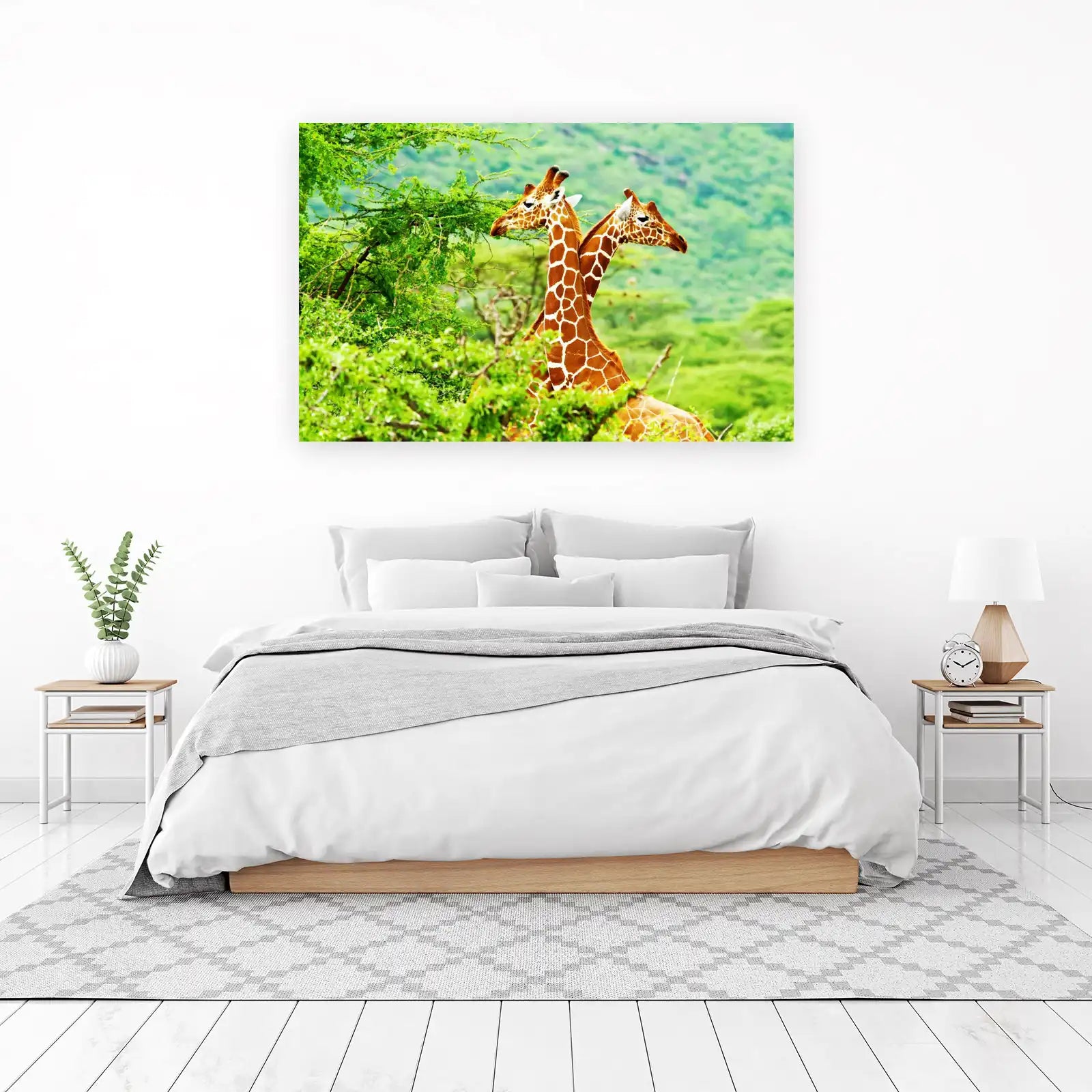 Two Giraffes in Lush Greenery Wall Art
