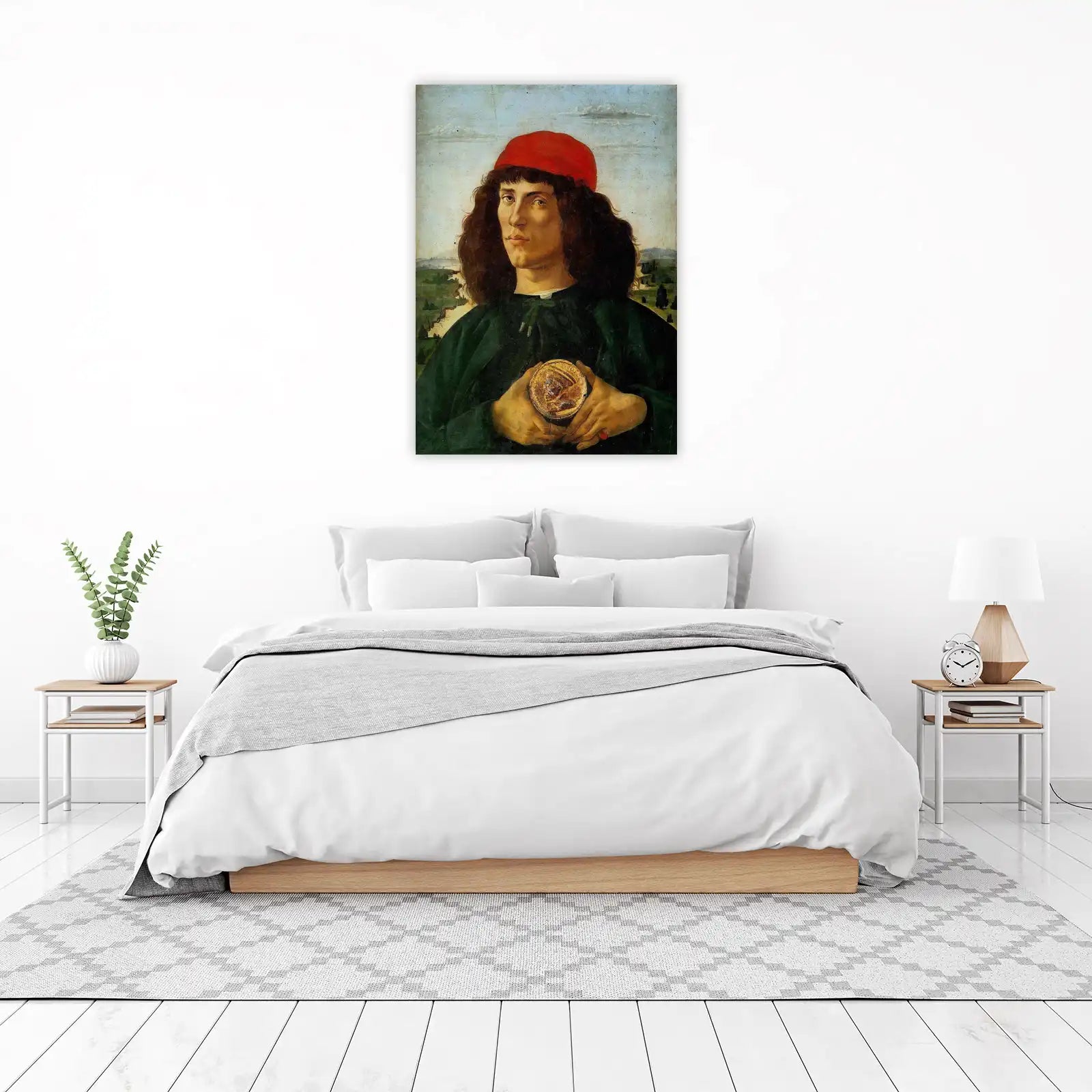 Renaissance Portrait Man Red Cap Wall Art