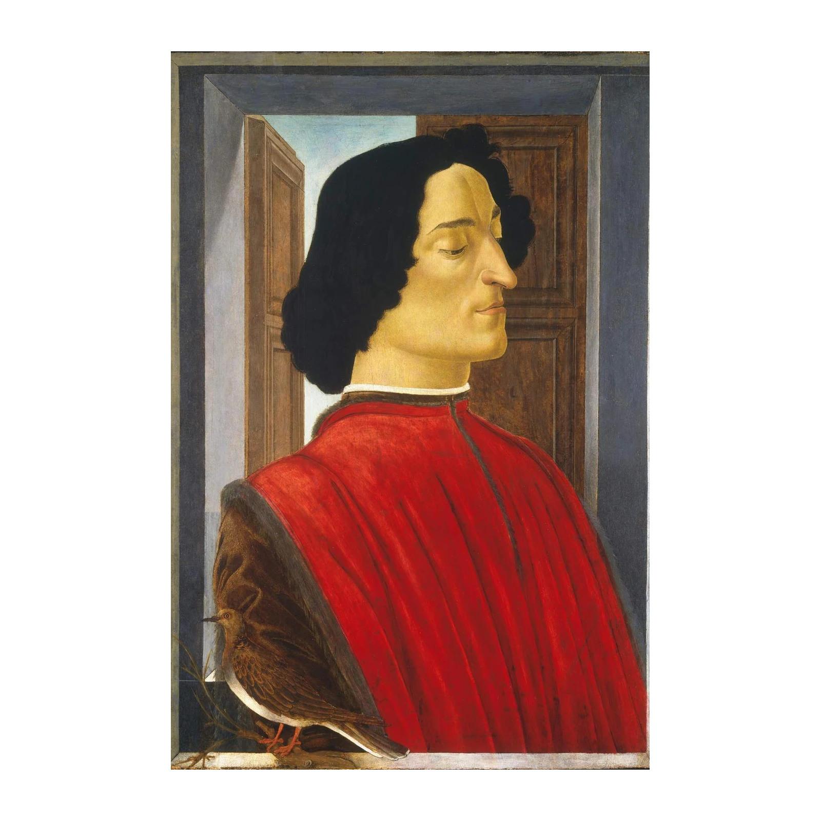 Renaissance Portrait Man Red Velvet Wall Art