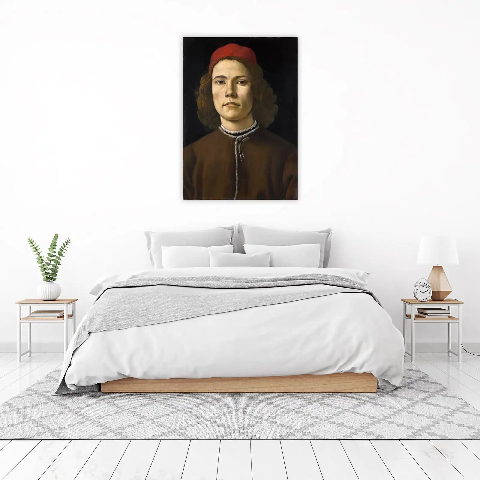 Renaissance Portrait Young Man Red Cap Wall Art