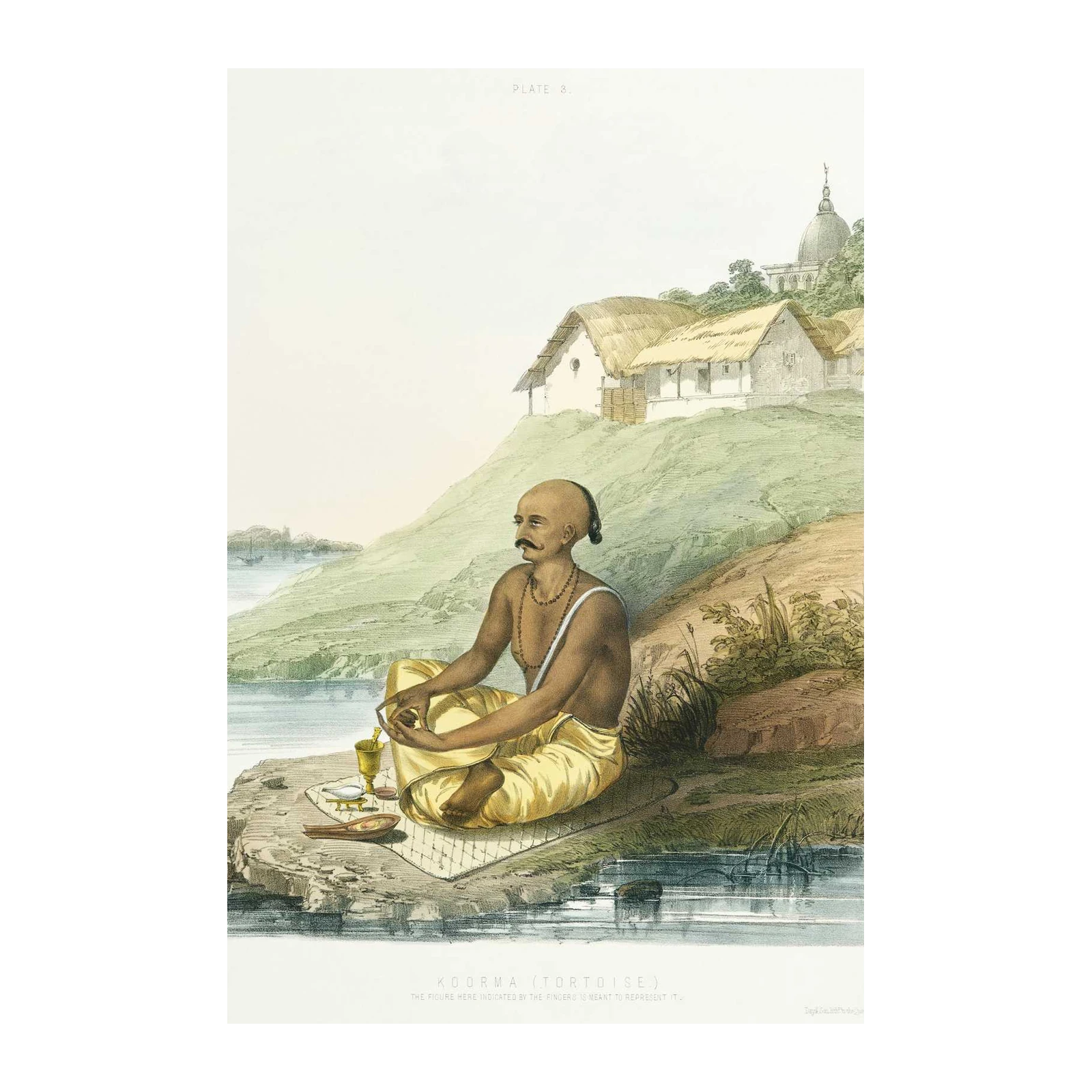 Indian Monk Serenity Landscape Wall Art