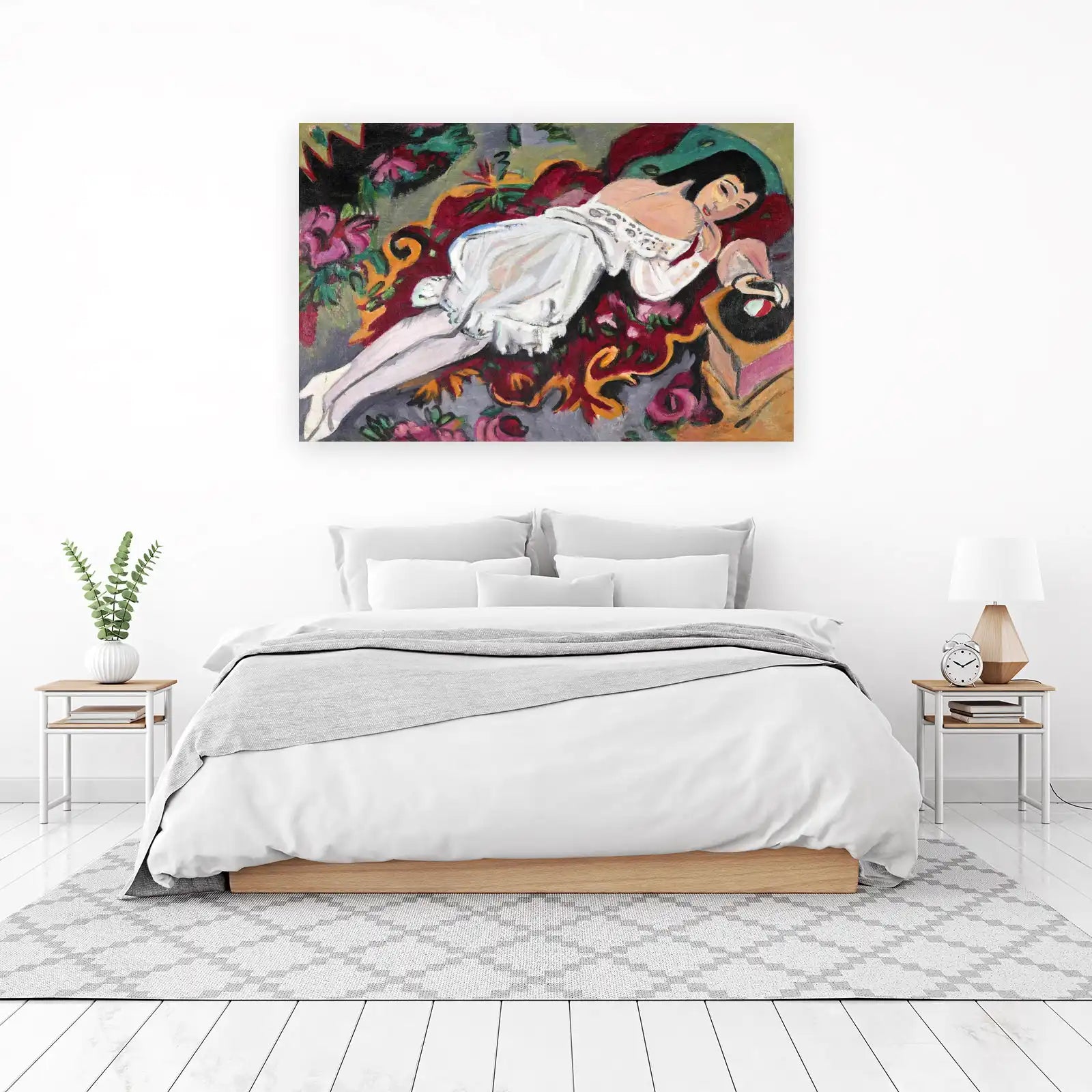 Serene Reclining Woman Fauvist Wall Art