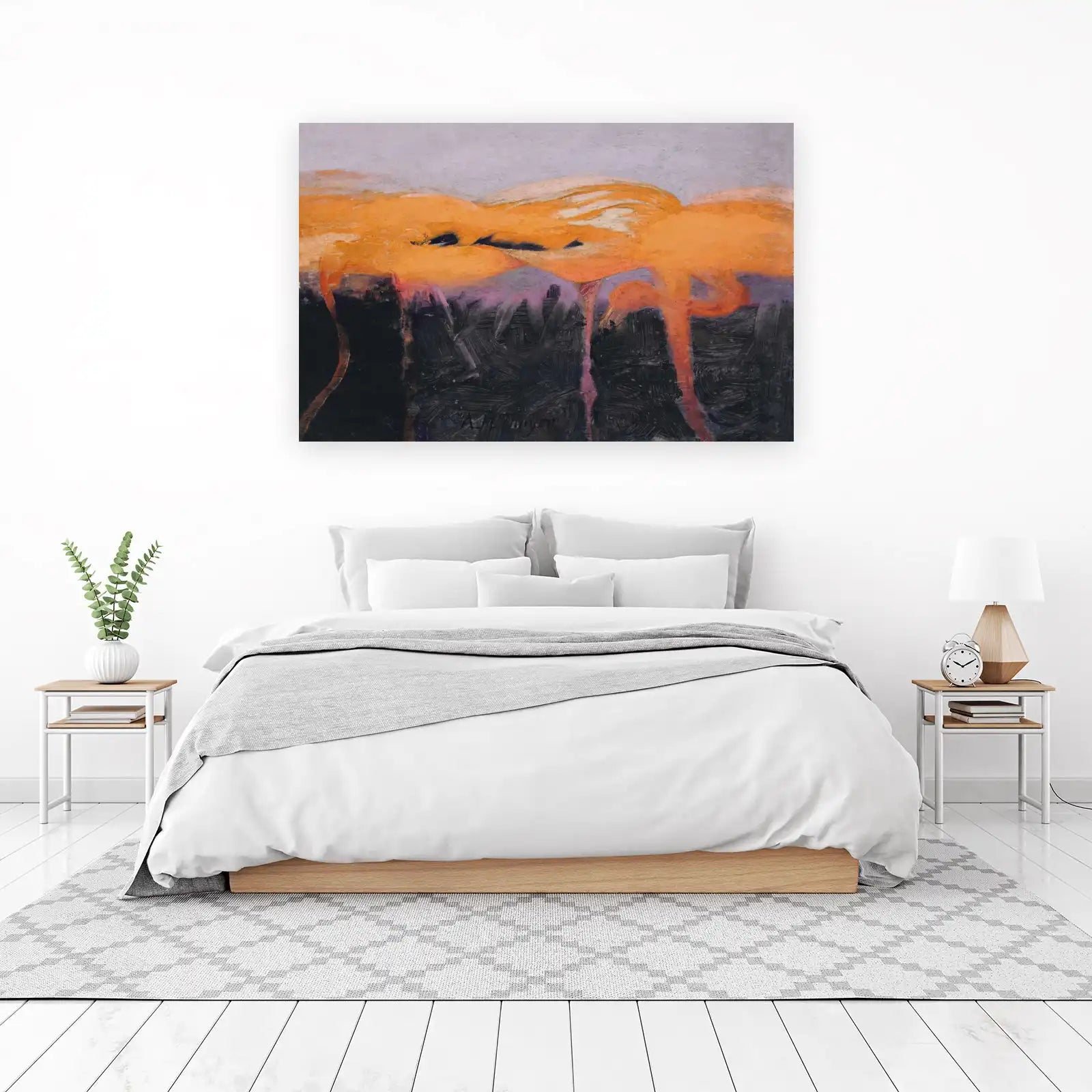 Vibrant Flamingo Abstract Wall Art Wall Art