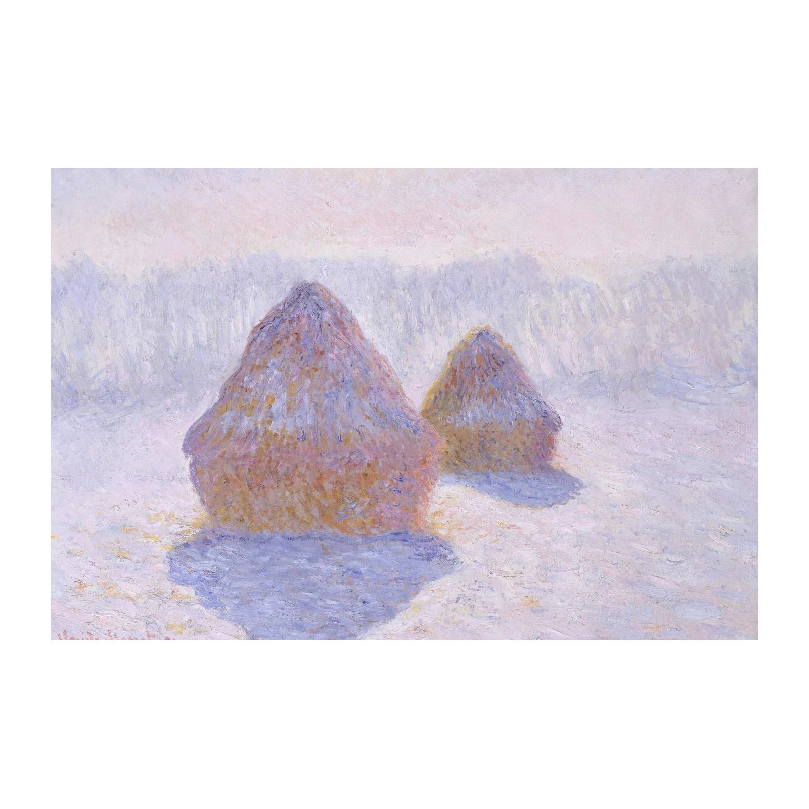 Monet Haystacks Winter Impressionist Wall Art