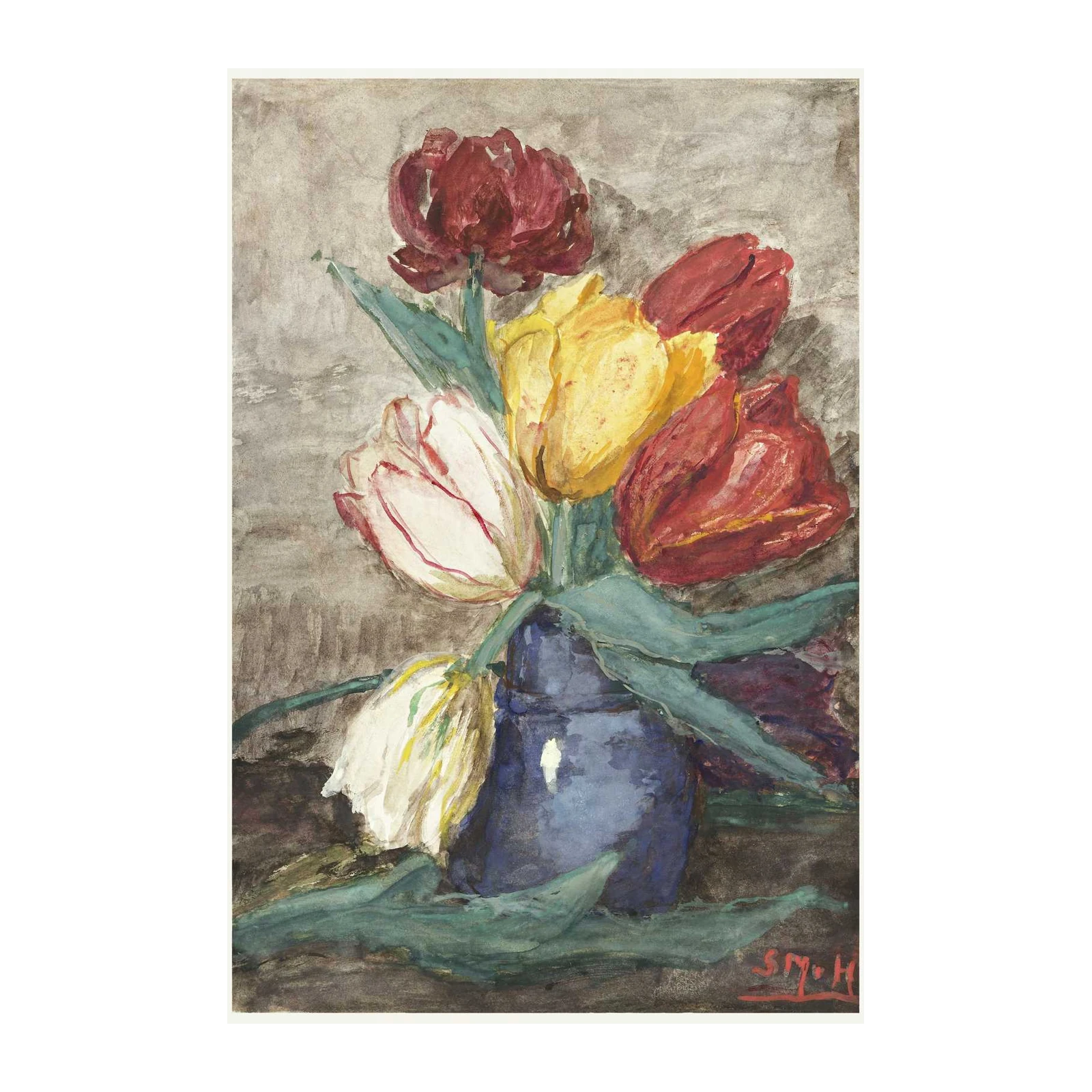 Vibrant Tulip Still Life Wall Art