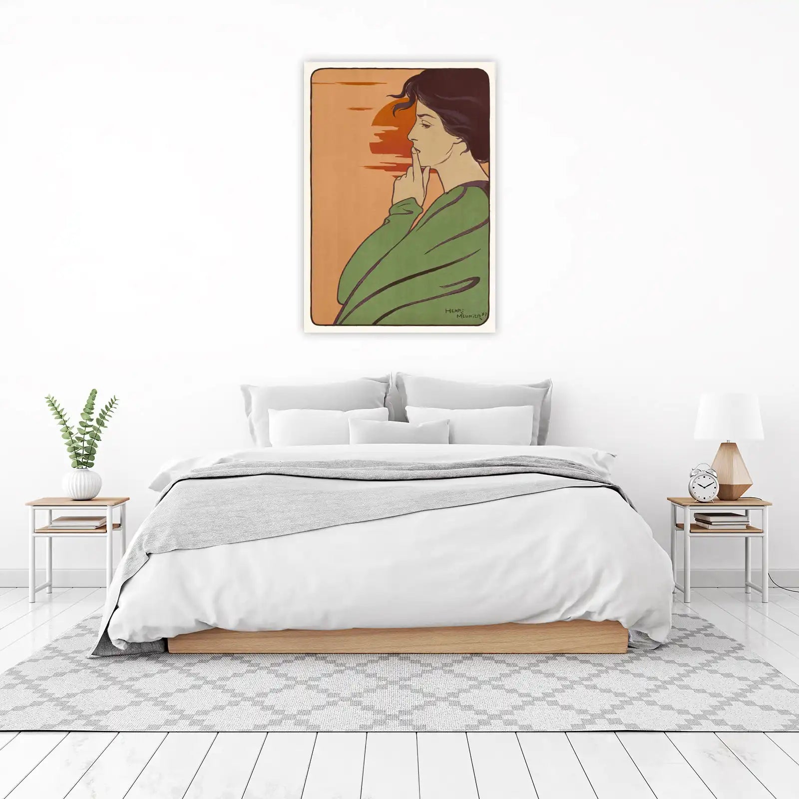 Art Nouveau 'Shhh' Woman Wall Art