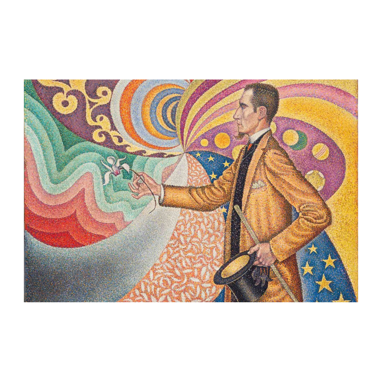 Surrealist Man with Orchid Wall Art