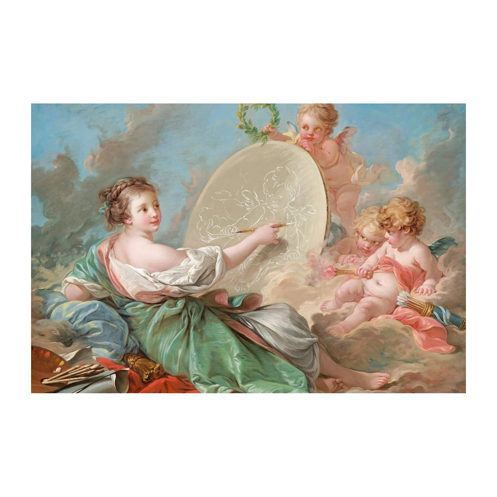 Cherubic Artistry Rococo Allegory Wall Art