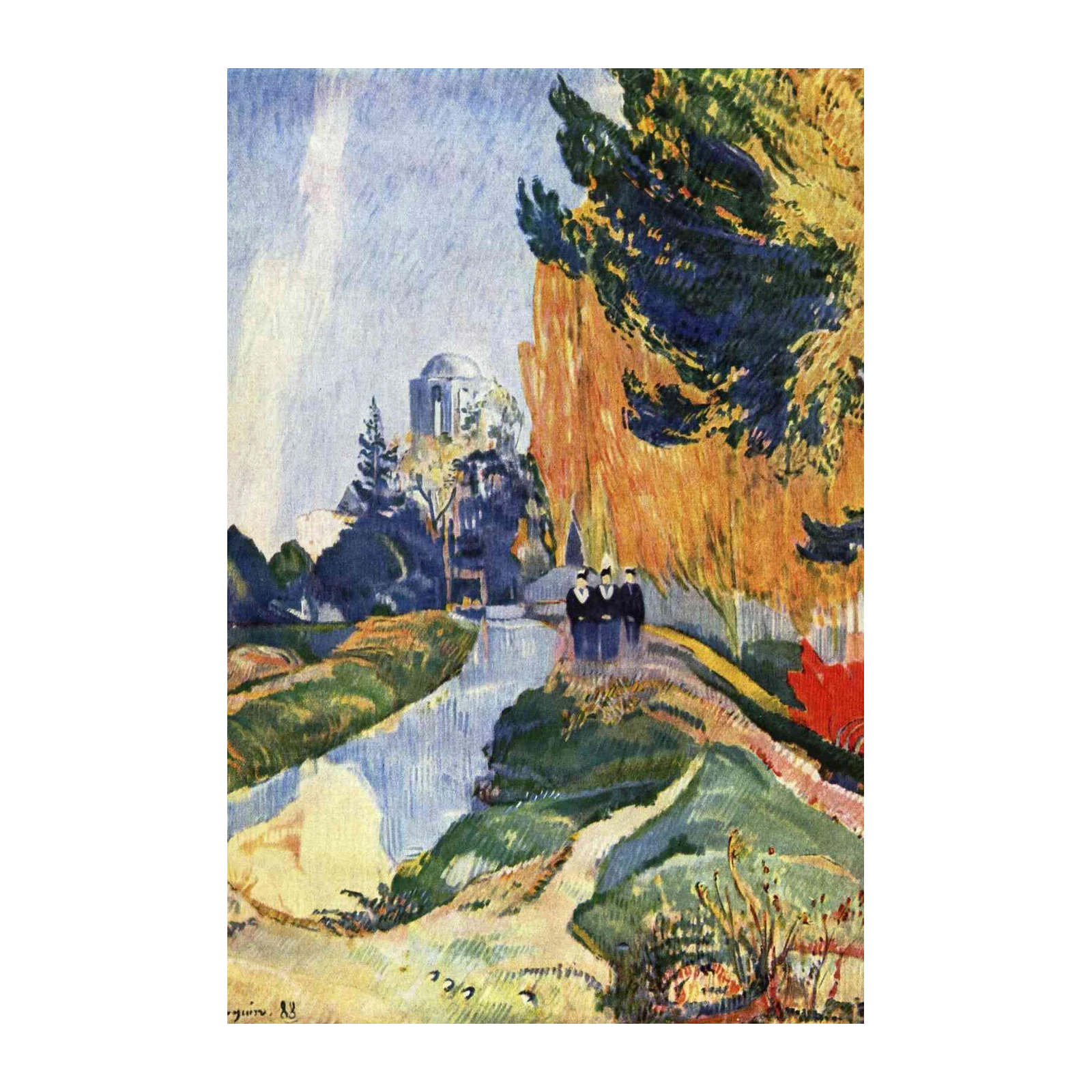 Serene Landscape with Figures Wall Art