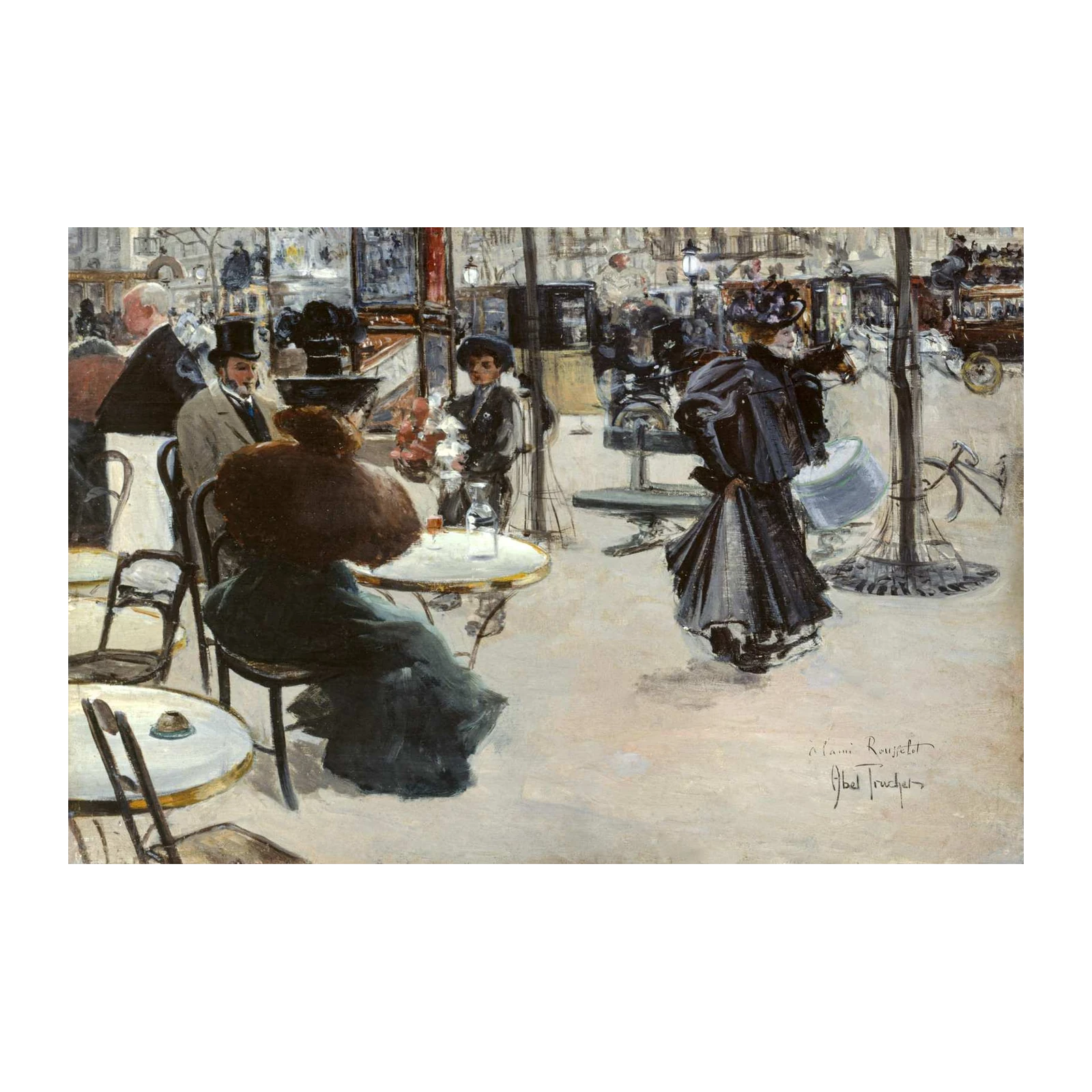 Parisian Cafe Scene Impressionist Wall Art