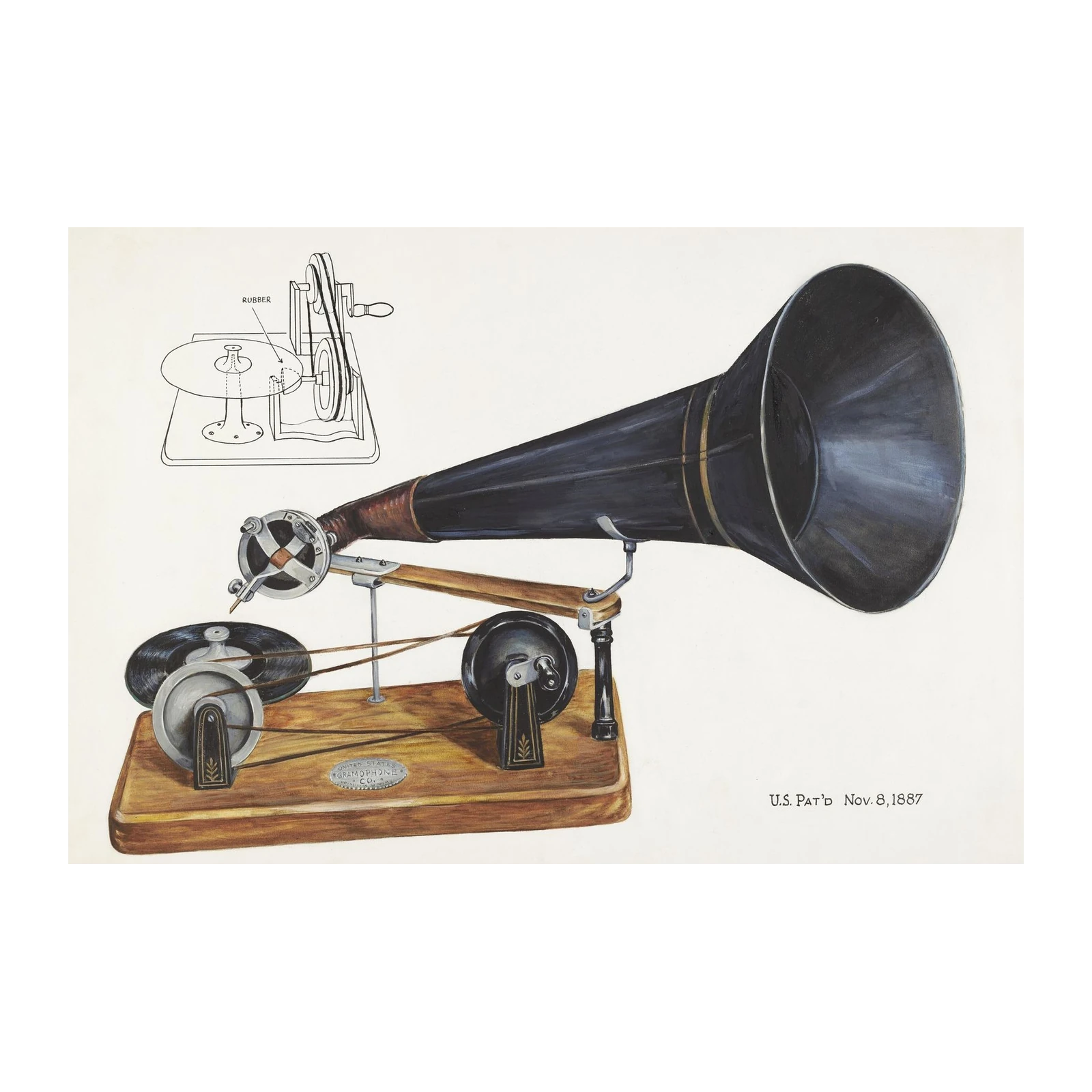 Vintage Gramophone Patent Art Wall Art