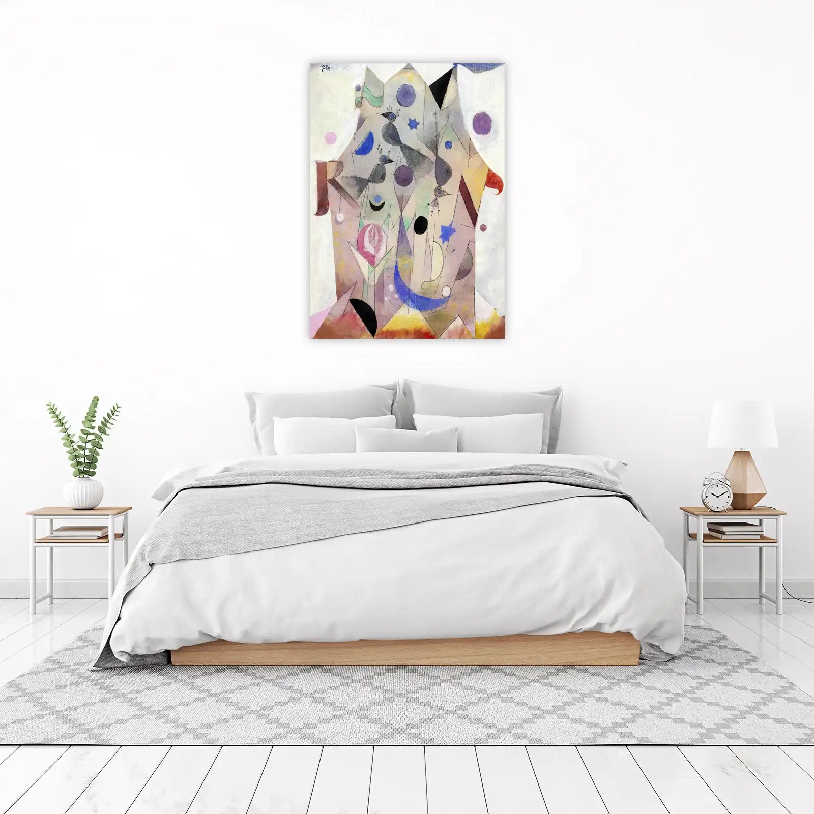 Whimsical Bird & Star Abstract Wall Art