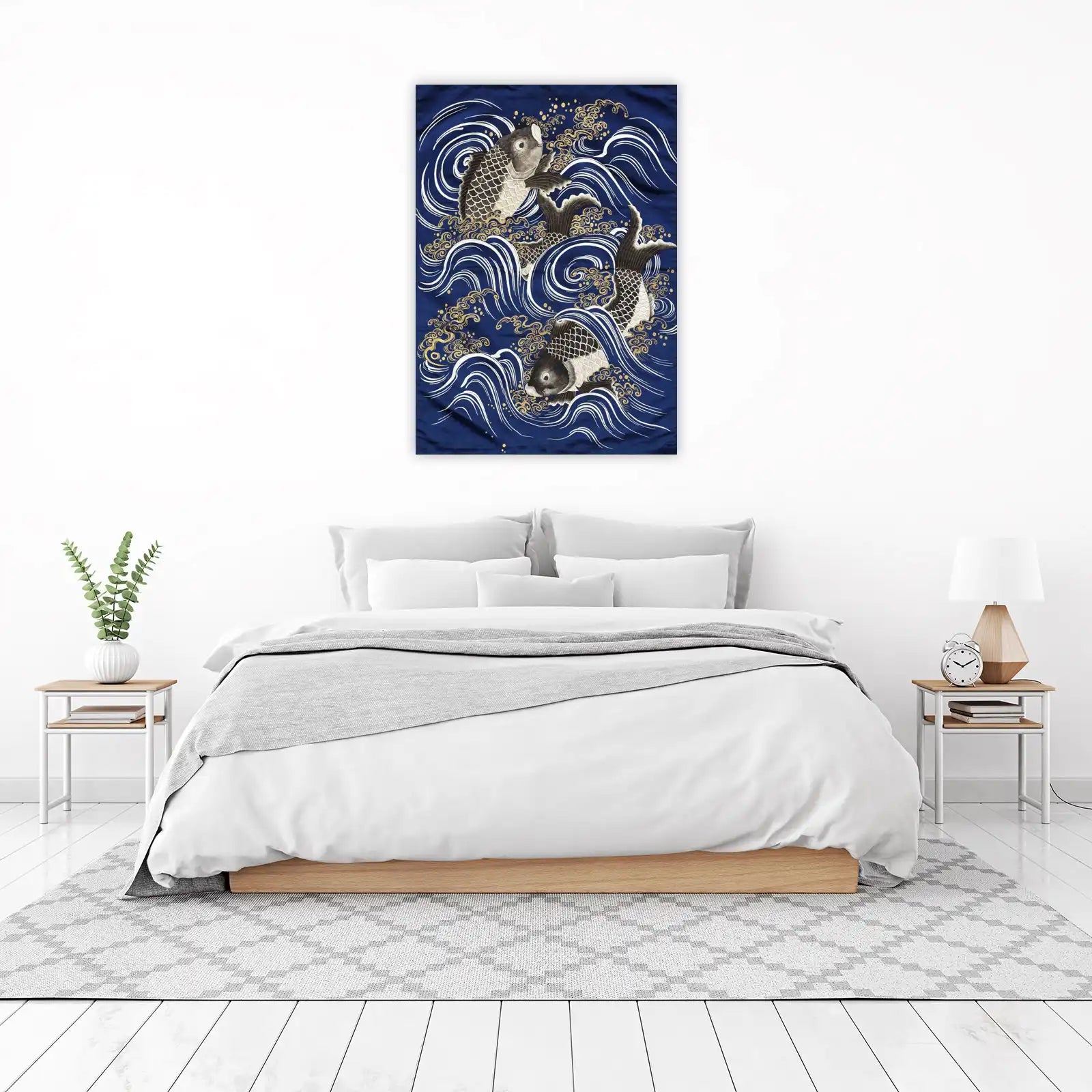 Majestic Koi Fish Waves Wall Art - Japanese Art