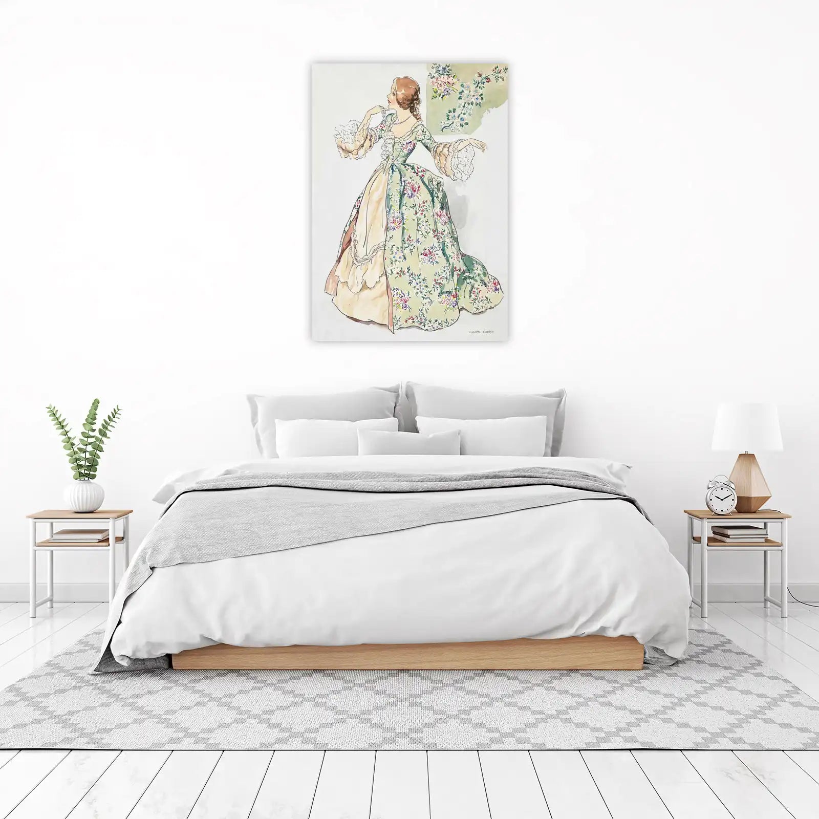 Vintage Floral Elegance Fashion Illustration Wall Art