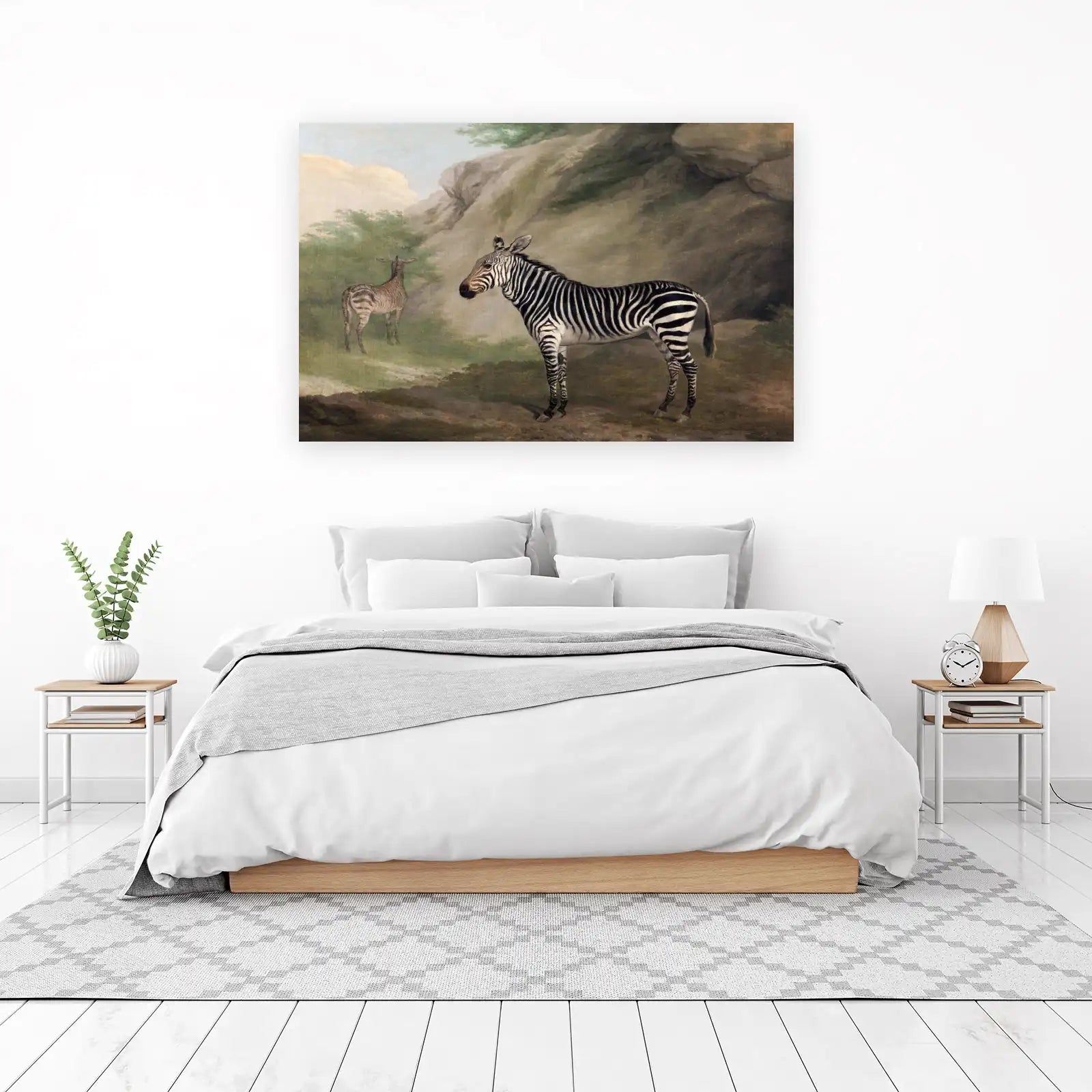 Majestic Zebras in Natural Habitat Wall Art