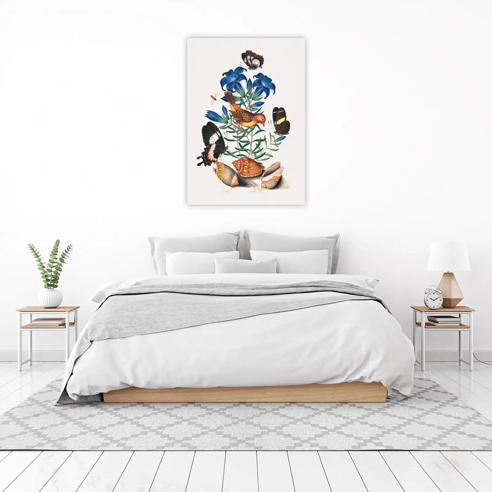 Vintage Nature Study Bird & Butterfly Wall Art