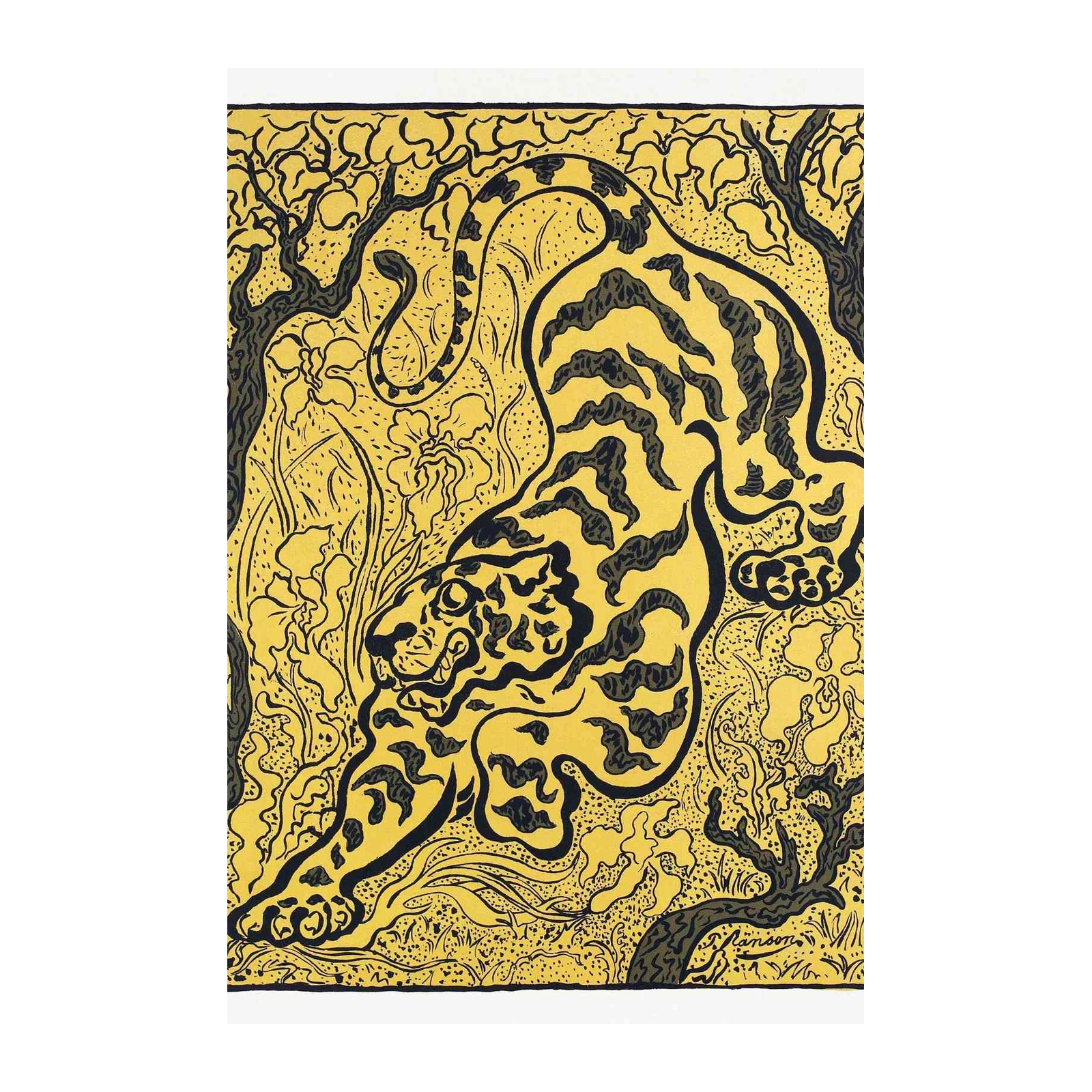 Majestic Tiger & Flora Art Wall Art