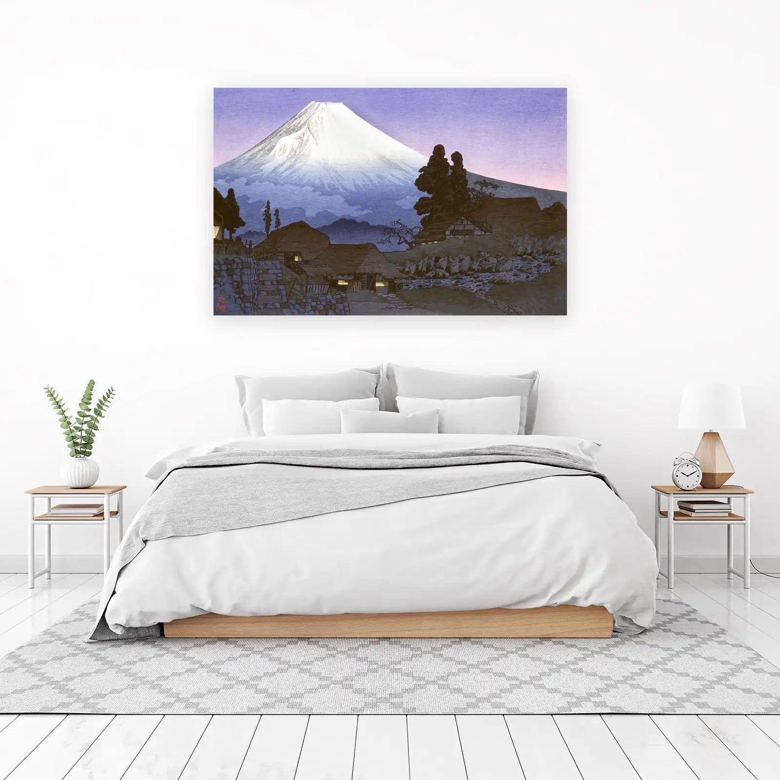 Serene Mt. Fuji Village Landscape Wall Art