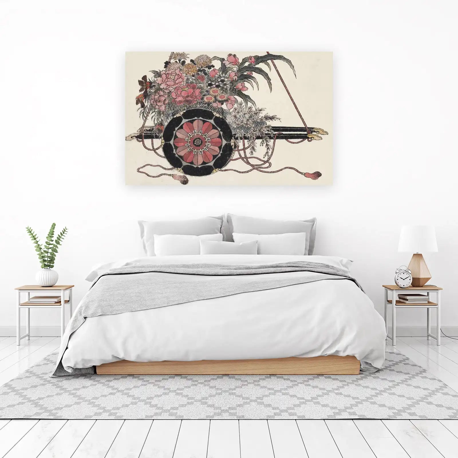 Vintage Floral Cart Wall Art | Japanese Art
