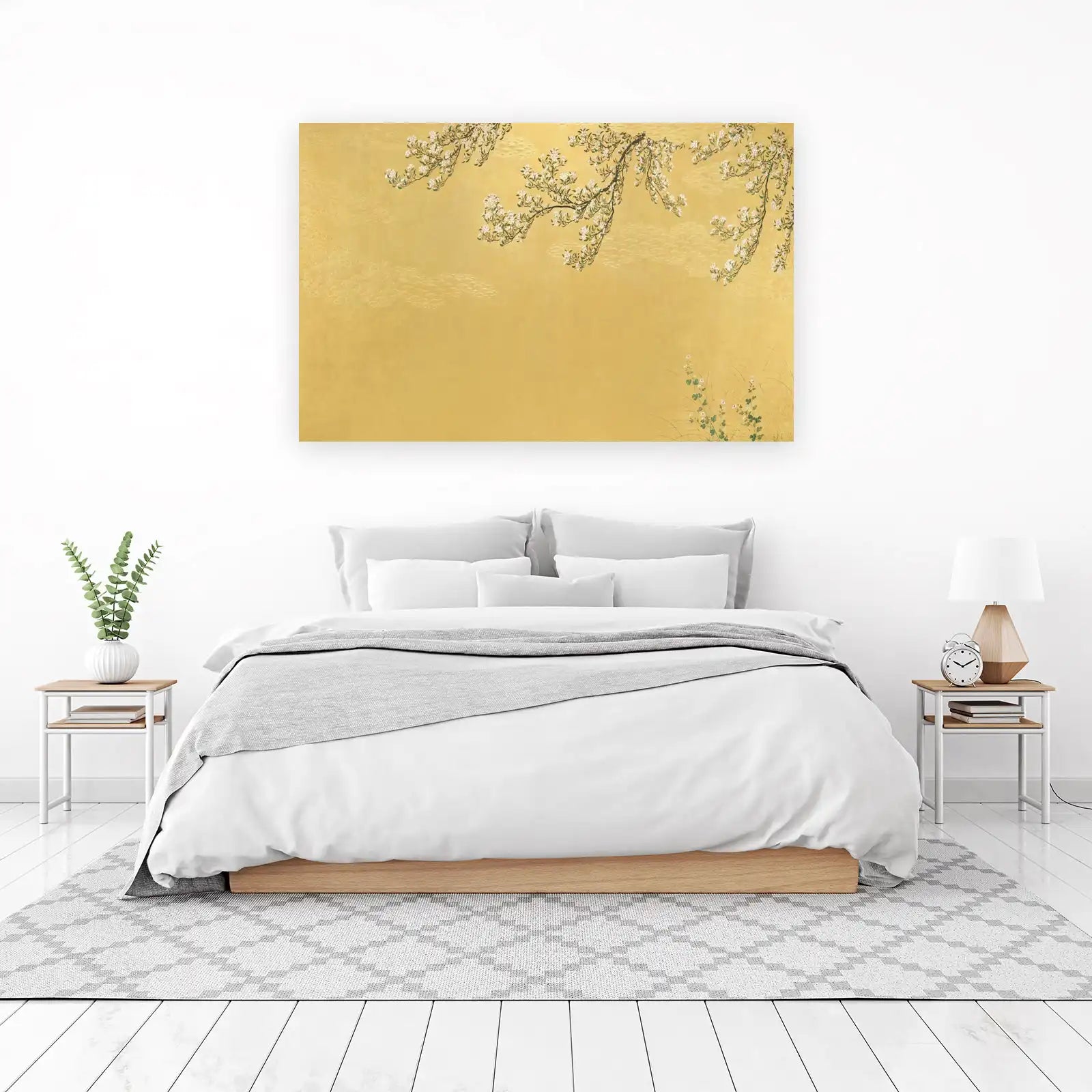 Golden Blossom Branch Wall Art