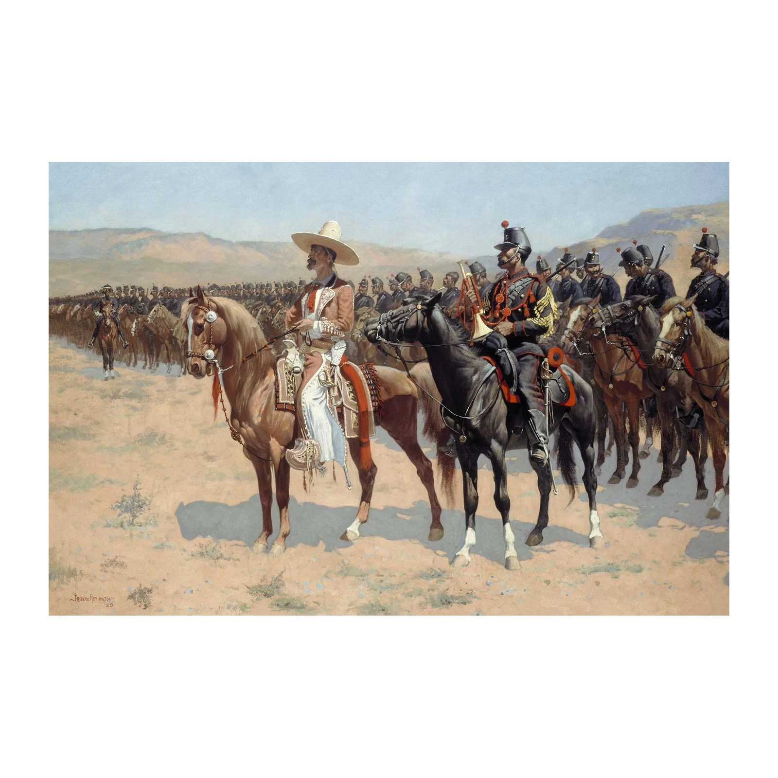 Historic Cavalry Charge Desert Landscape Wall Art