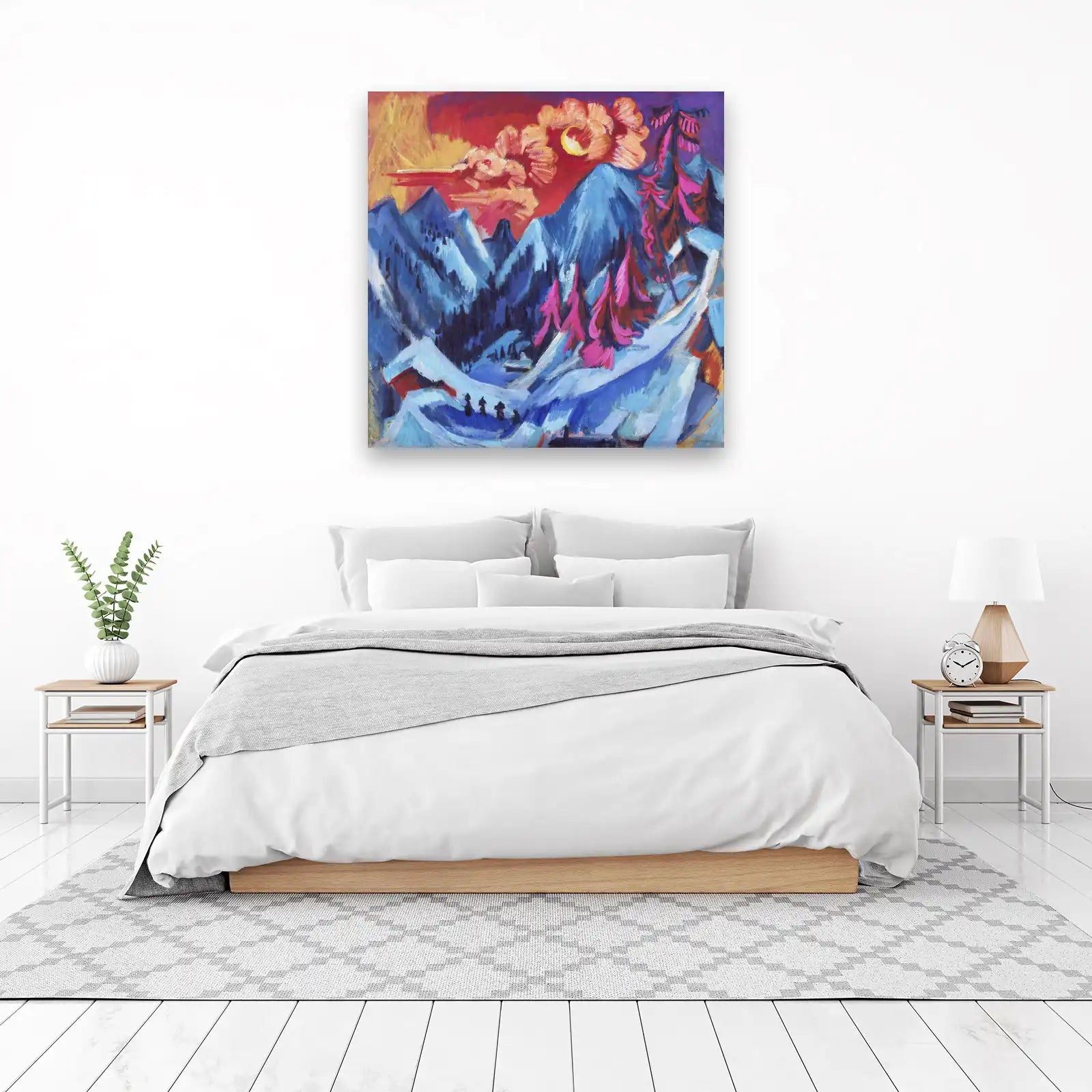 Vibrant Mountain Sunset Expressionist Wall Art