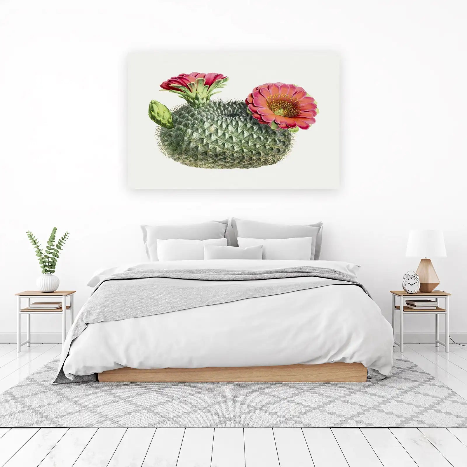 Vintage Blooming Cactus Botanical Wall Art